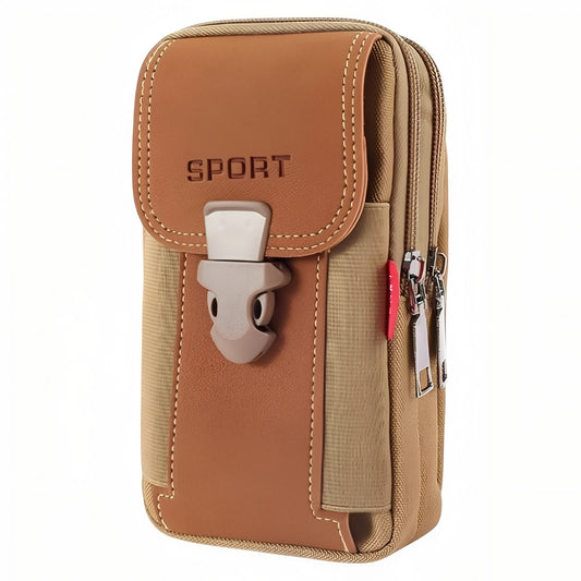 Sacoche Ceinture Randonnée - Marron Camel - Vertical