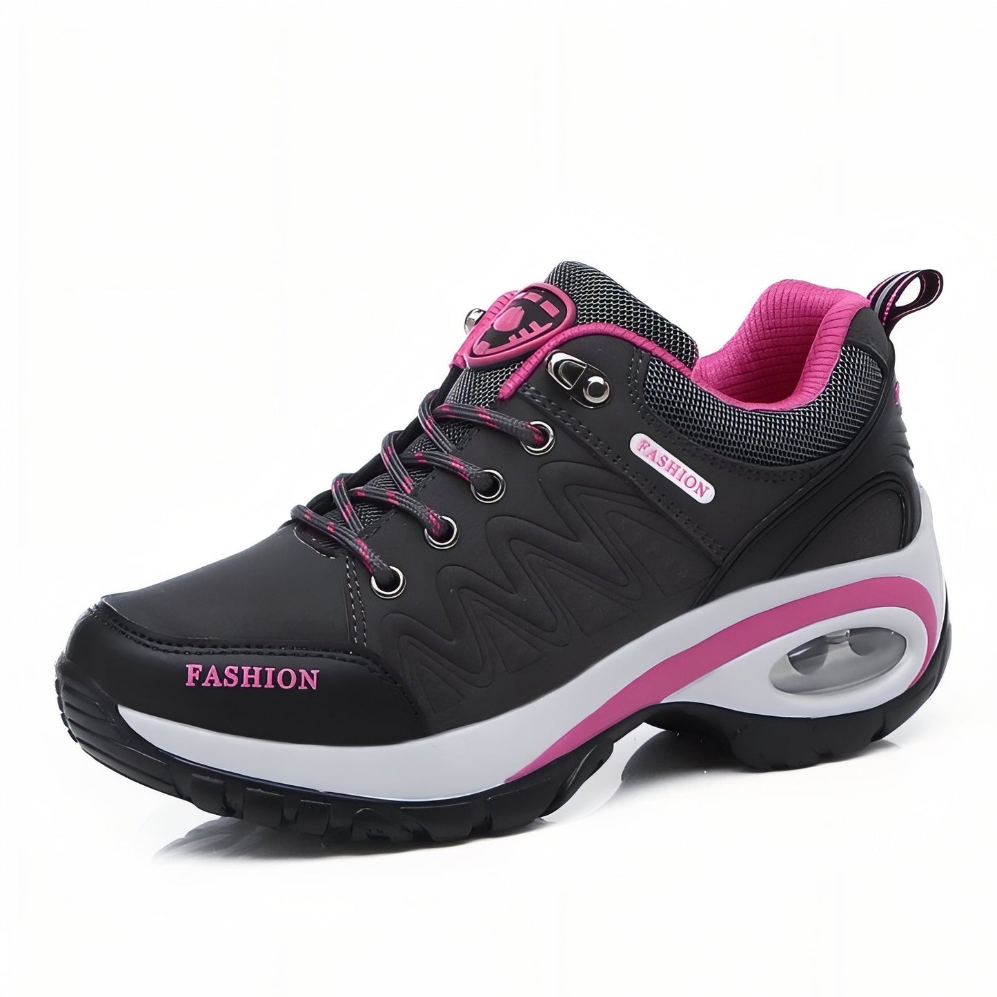 Basket Confortable Marche Femme - Rose et Noir