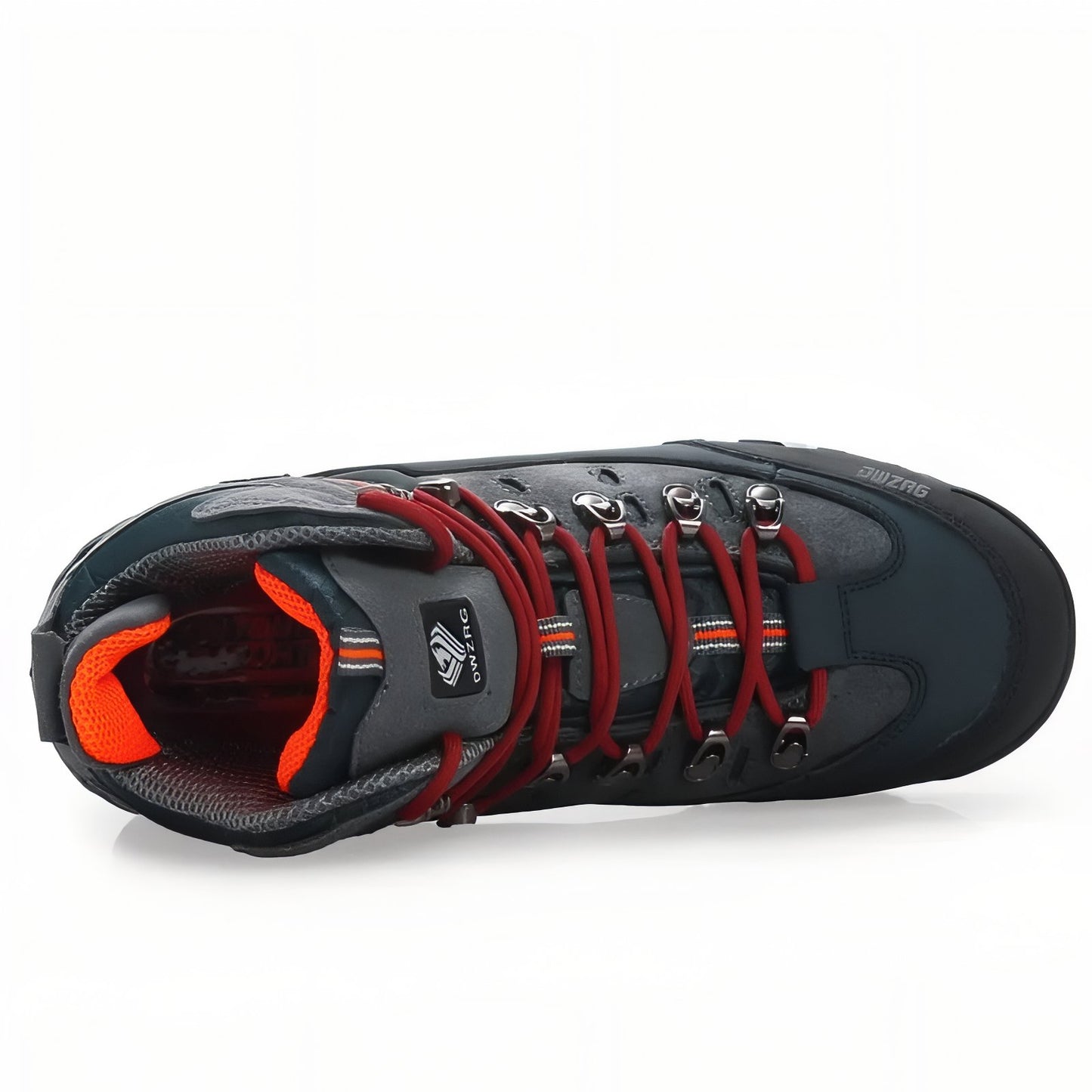 Chaussure Randonnée Montagne Homme gros plan lacets - Noir et Orange - Bleu Marine et Gris - Gris et Rouge