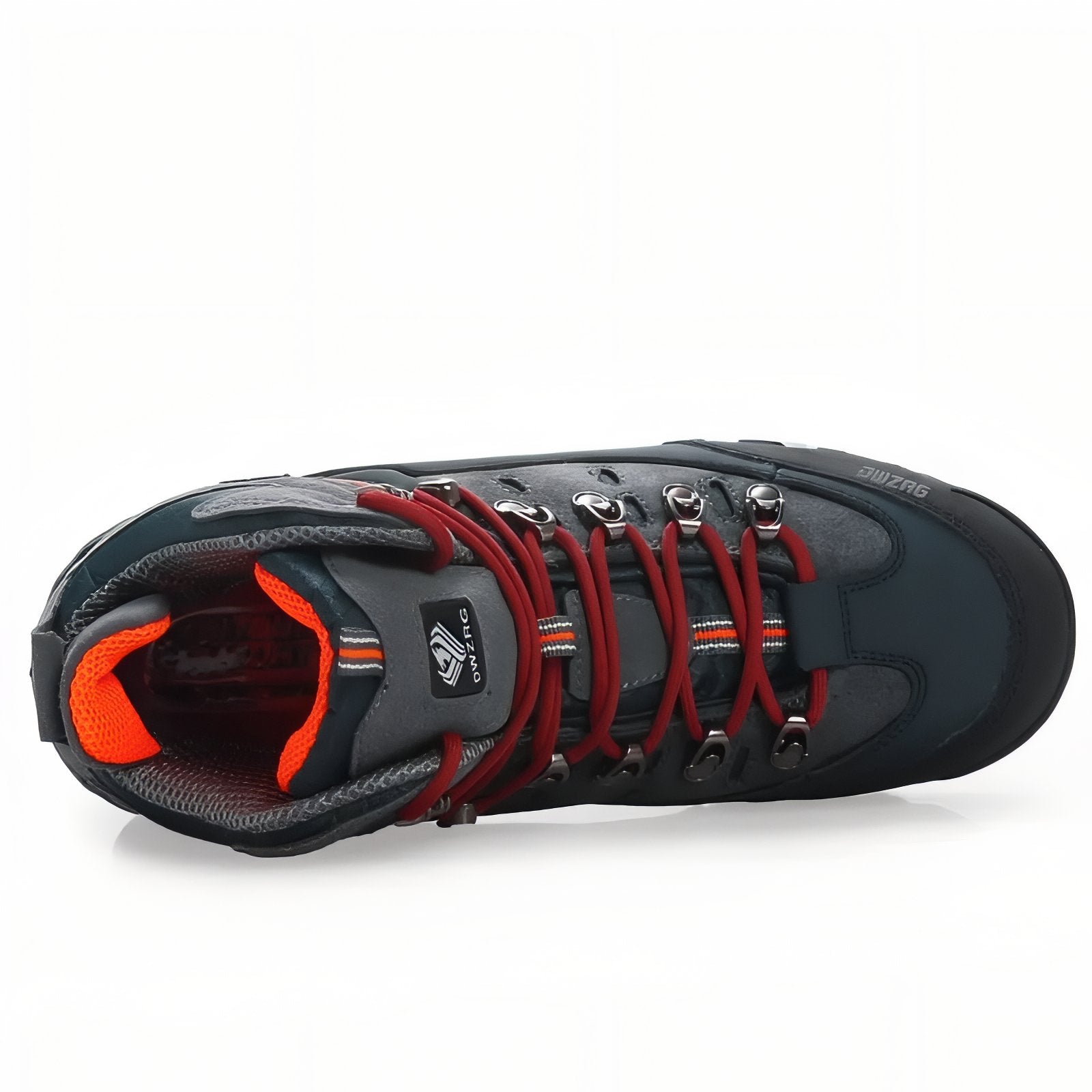 Chaussure Randonnée Montagne Homme gros plan lacets - Noir et Orange - Bleu Marine et Gris - Gris et Rouge