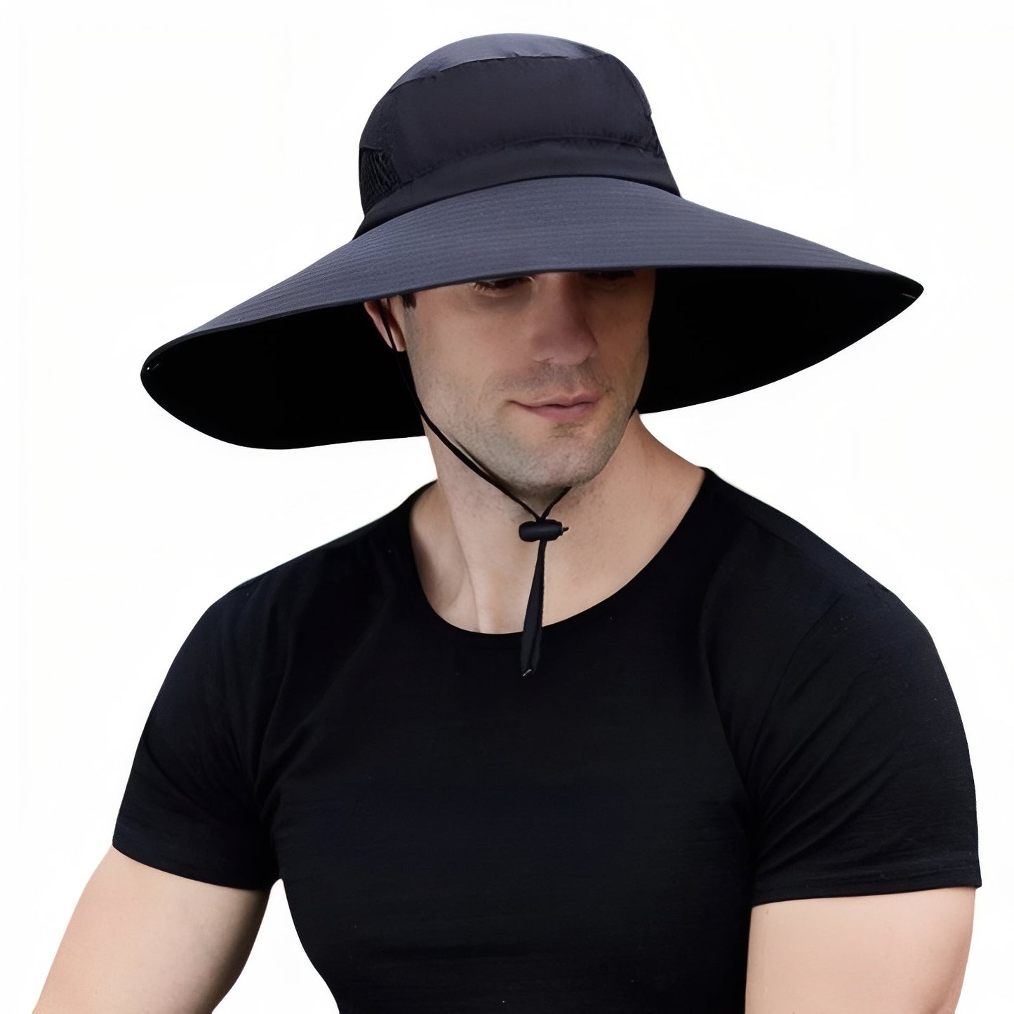 Chapeau Randonnée Anti-UV Homme - Noir - 56-60cm