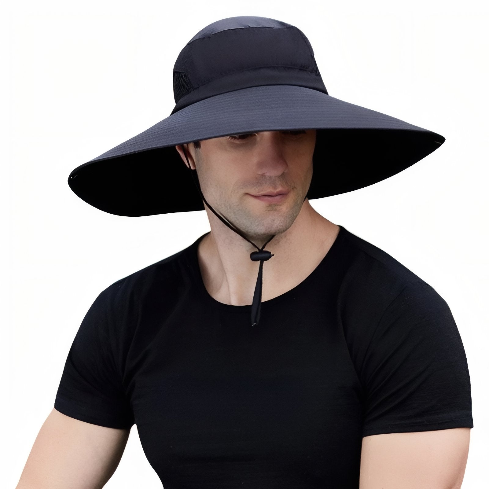 Chapeau Randonnée Anti-UV Homme - Noir - 56-60cm
