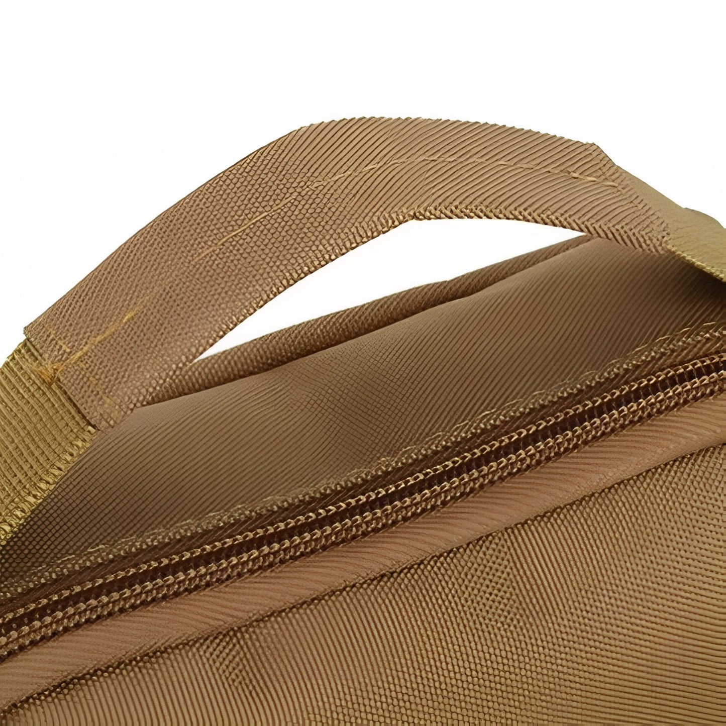 Sac Bandoulière Randonnée gros plan fermeture zippée - Marron Foncé - Vert Olive - Noir Mat
