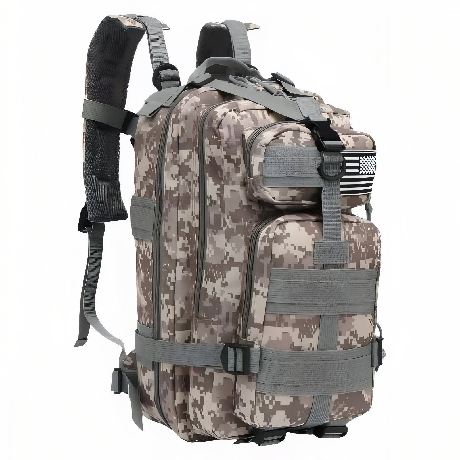 Sac à Dos Militaire Imperméable 30L/50L - Gris Camouflage (30L)