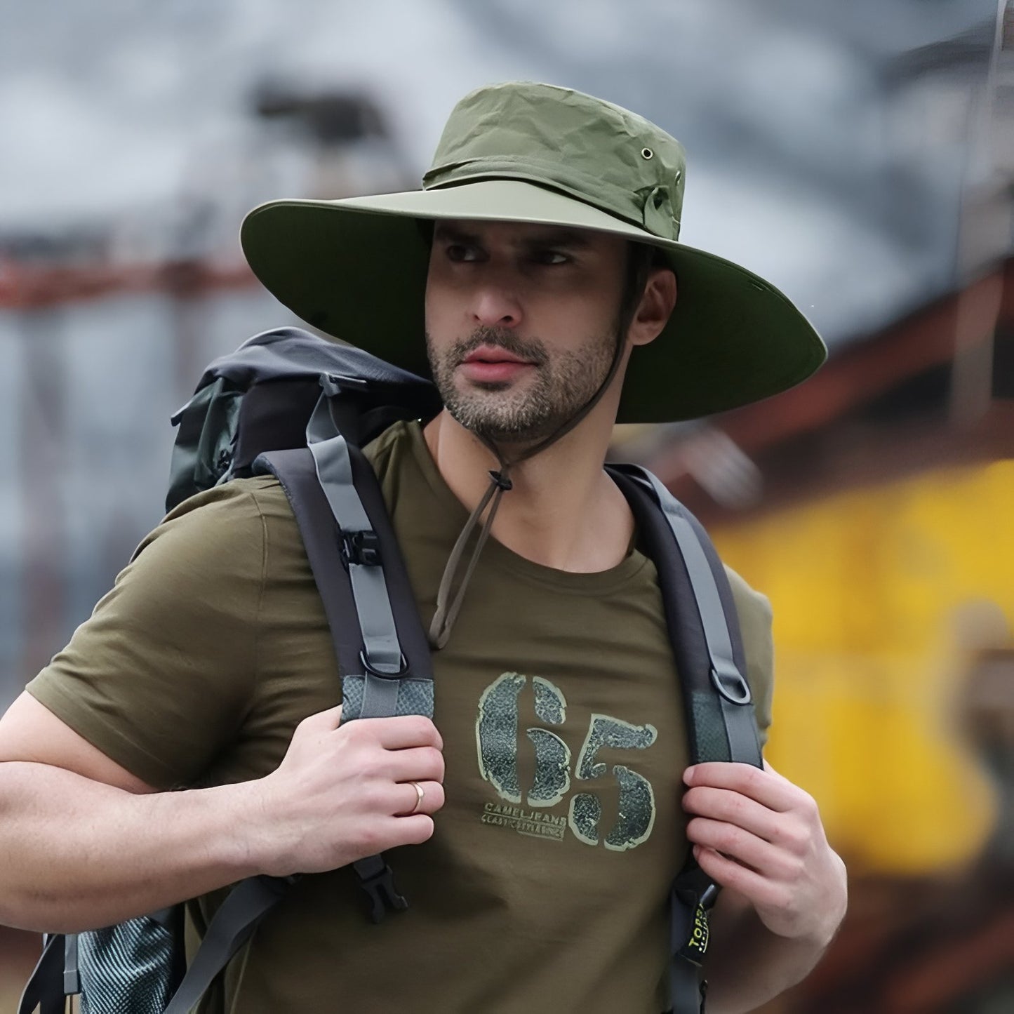 Chapeau D'Aventurier Randonnée portée à l'extérieur - Beige - Gris Foncé - Vert - Marron - Bleu Marine - Noir