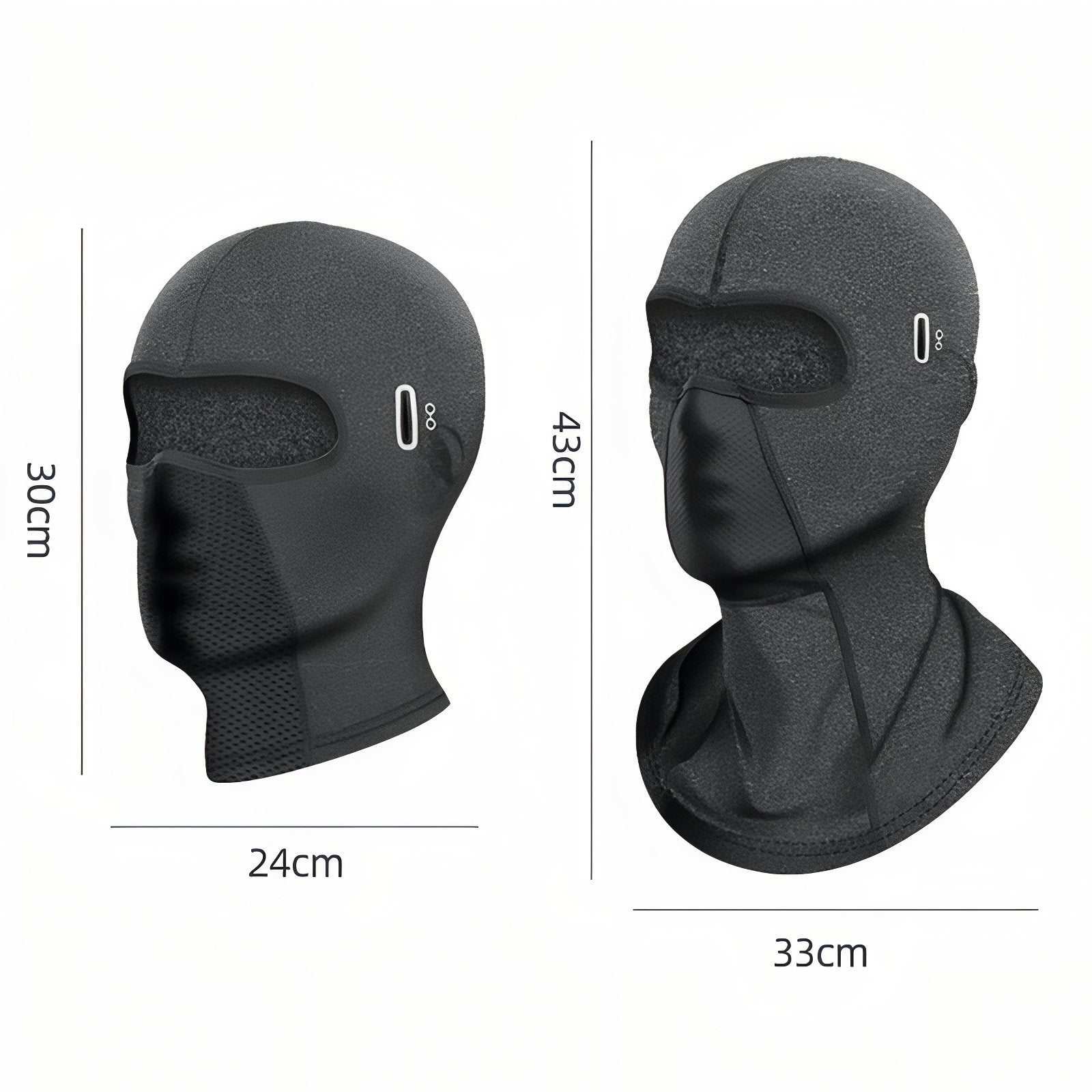 Cagoule Randonnée Hiver guide des dimensions - Noir Long (encoche oreilles pour lunettes) - Noir Court (encoche oreilles pour lunettes) - Noir Long - Noir Court - Gris Long - Gris Court - Gris Long (encoche oreilles pour lunettes) - Gris Court (encoche oreilles pour lunettes) - Gris Camouflage Long (encoche oreilles pour lunettes)
