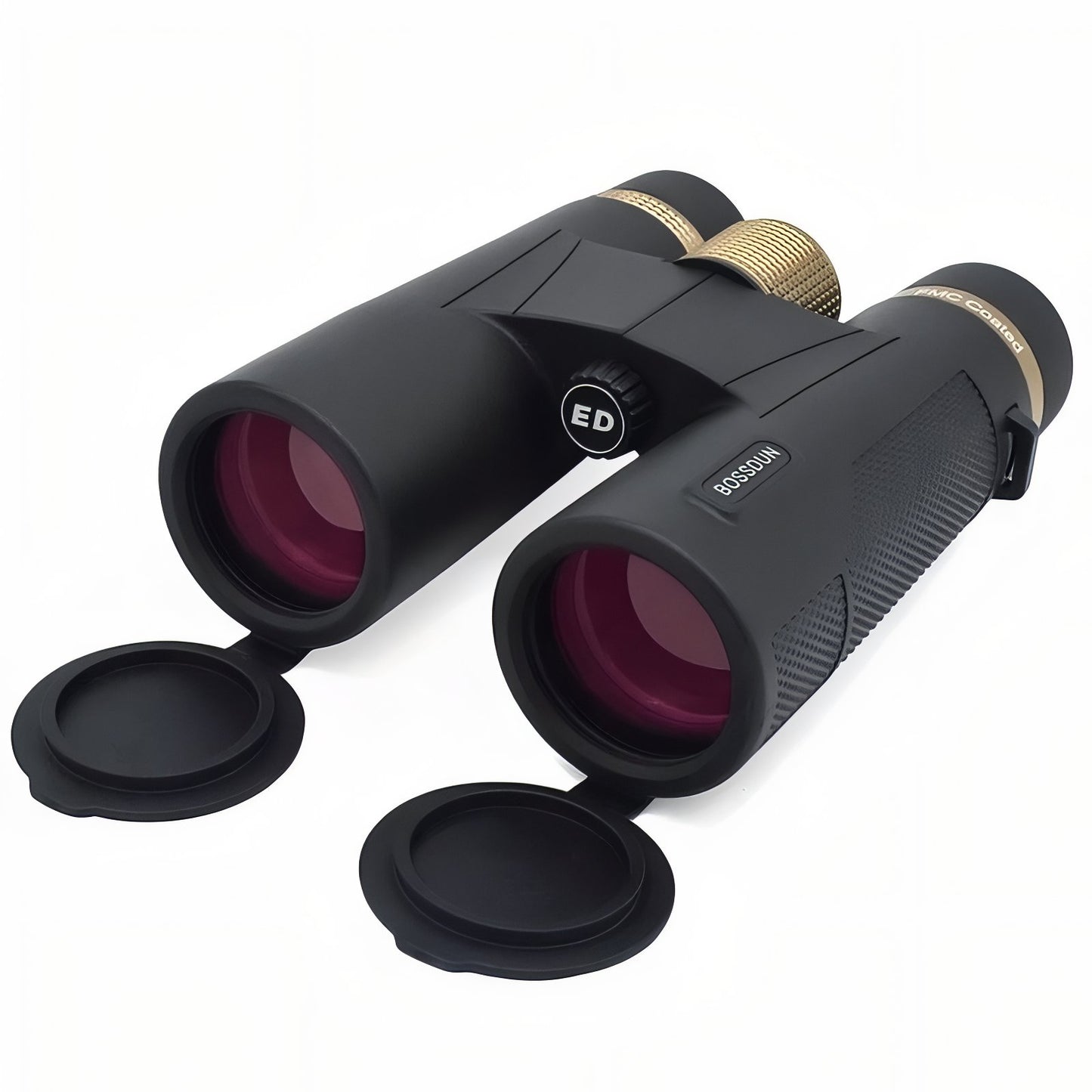 Jumelles Légères Randonnée 12x42 vue de face - Noir