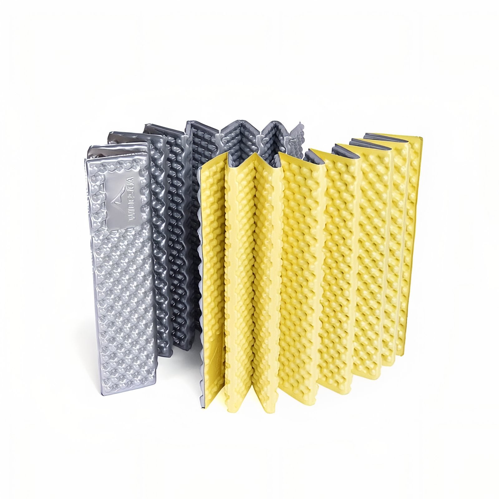 Matelas Pliable Randonnée deux couleurs alignées - Jaune - Marron Foncé