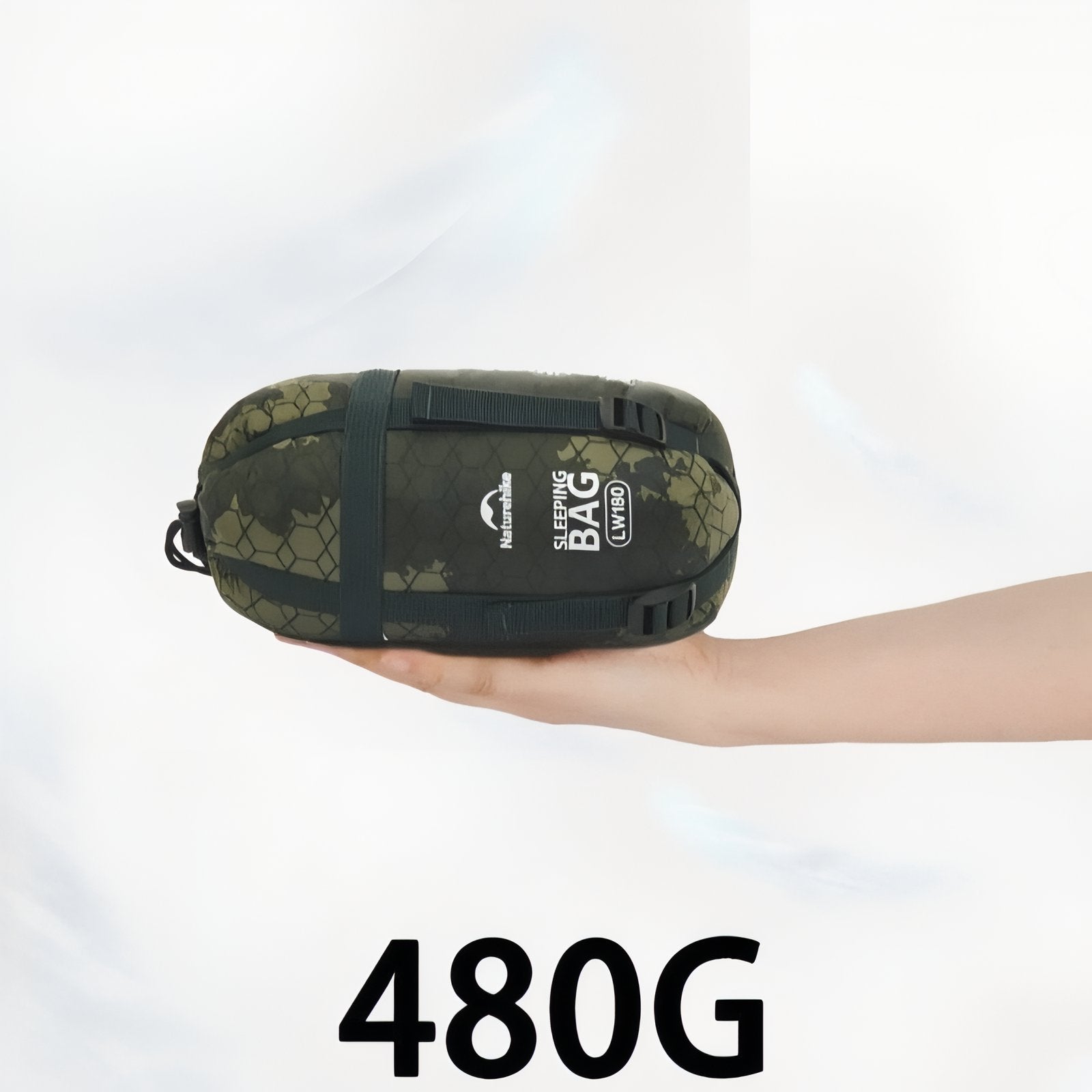 Sac De Couchage Camouflage Ultra Léger portée à la main - 190x75cm - 480g - 205x85cm - 560g