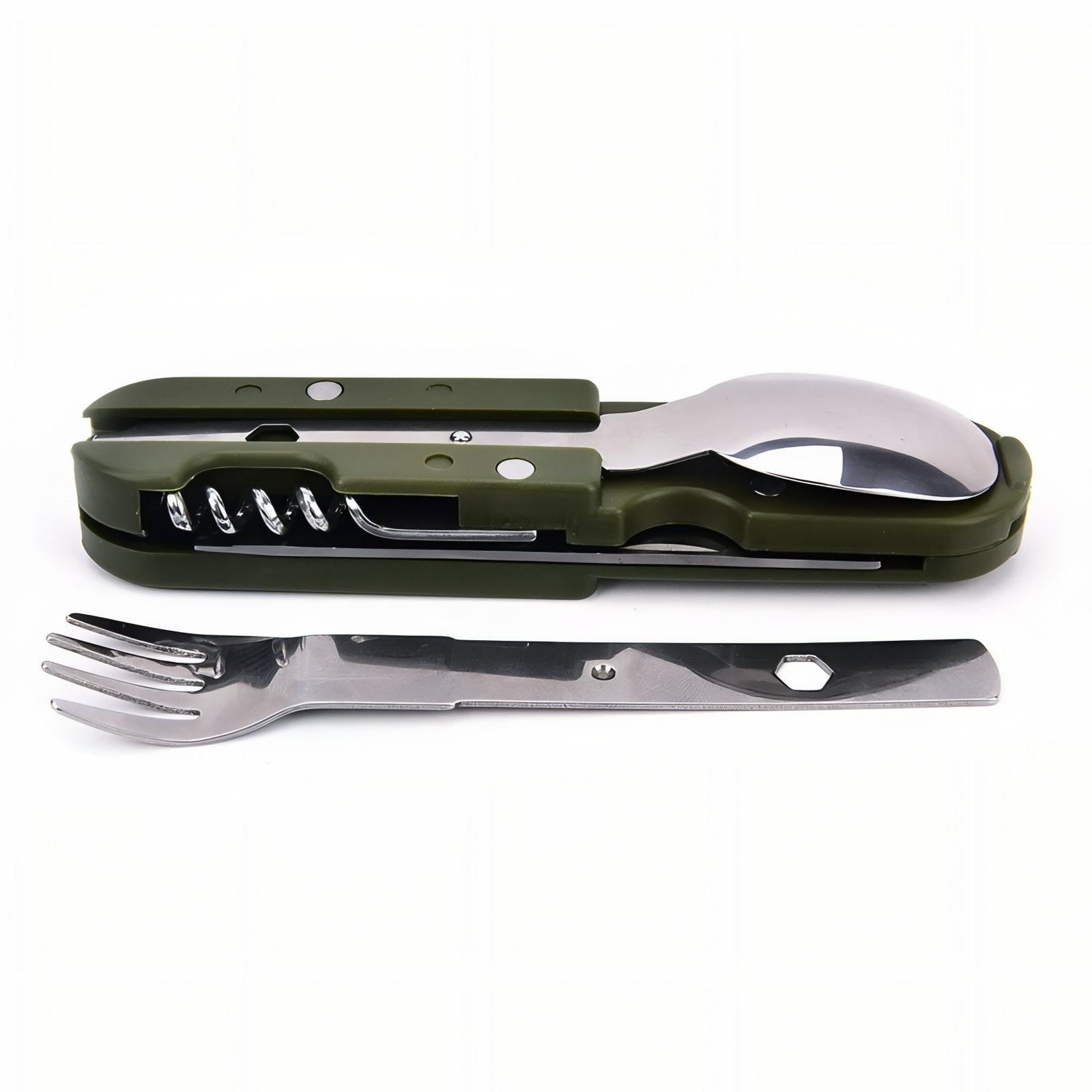 Couvert Pour Randonnée couverts pliables ouverts - Vert Olive