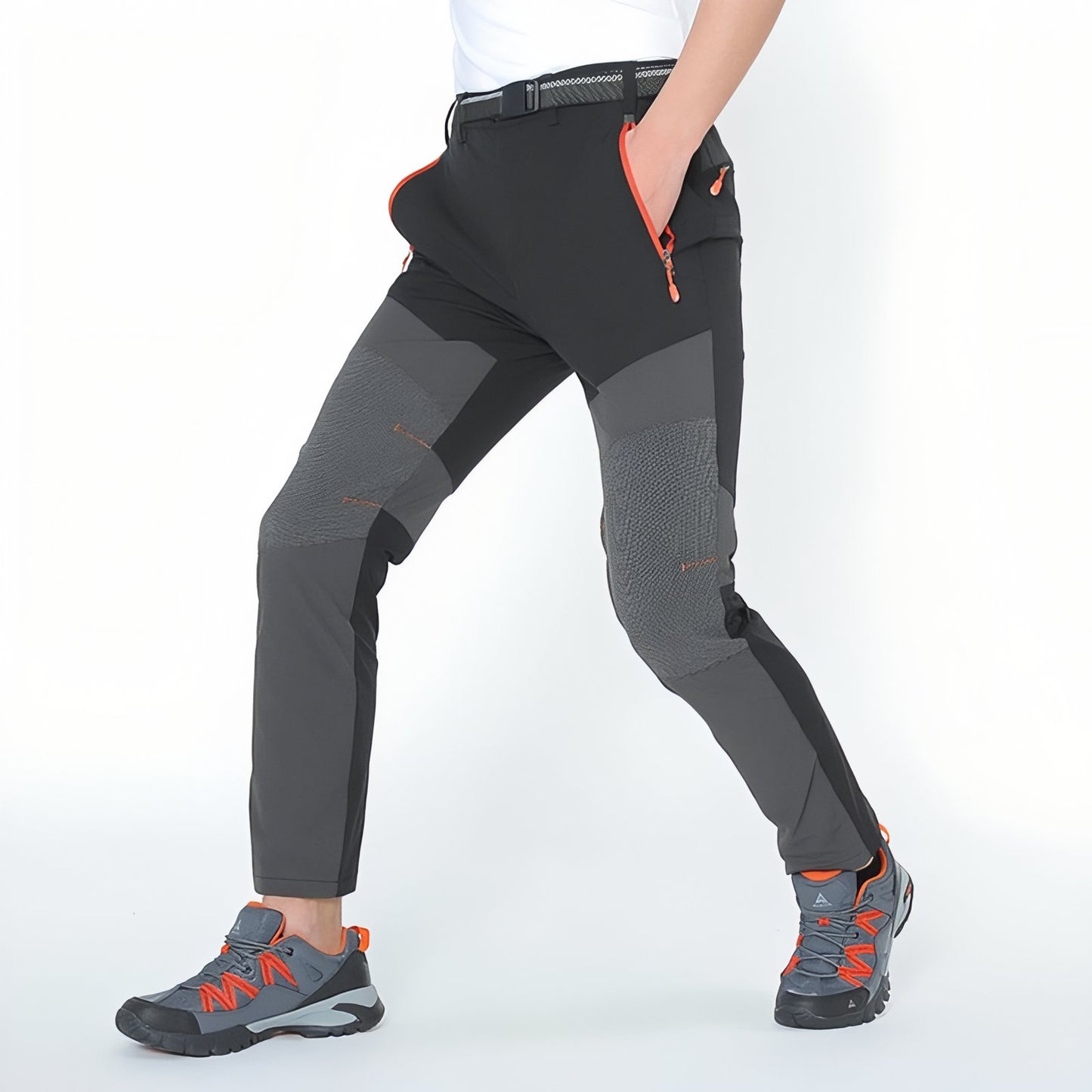 Pantalon Randonnée Stretch Homme portée à la main - Beige - Vert Armée - Gris Anthracite - Noir