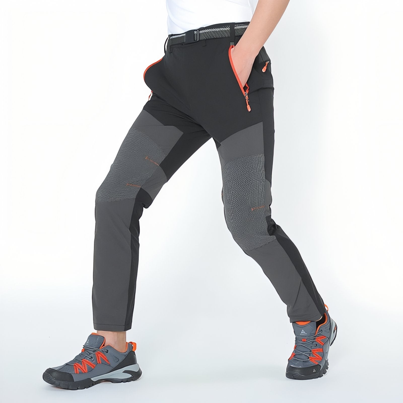 Pantalon Randonnée Stretch Homme portée à la main - Beige - Vert Armée - Gris Anthracite - Noir