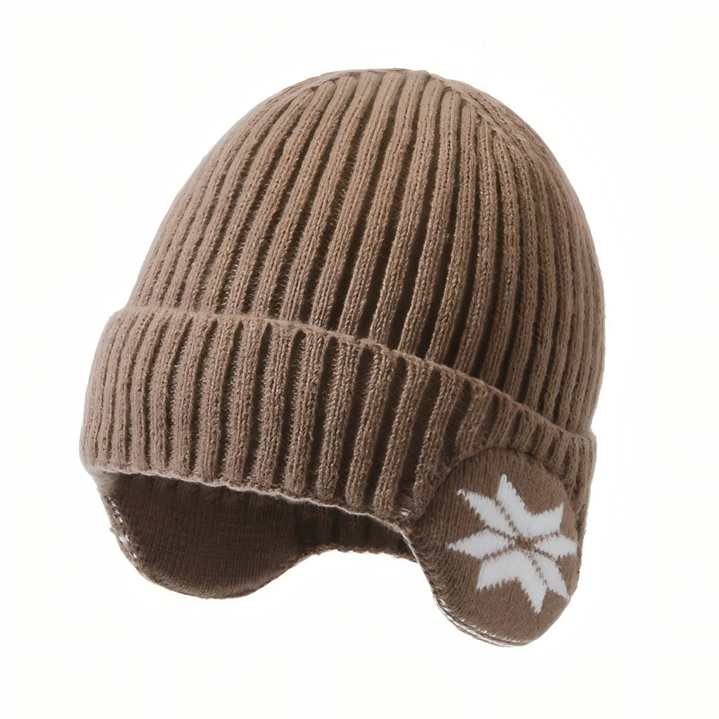 Bonnet Cache Oreille Femme - Marron - 55-60cm