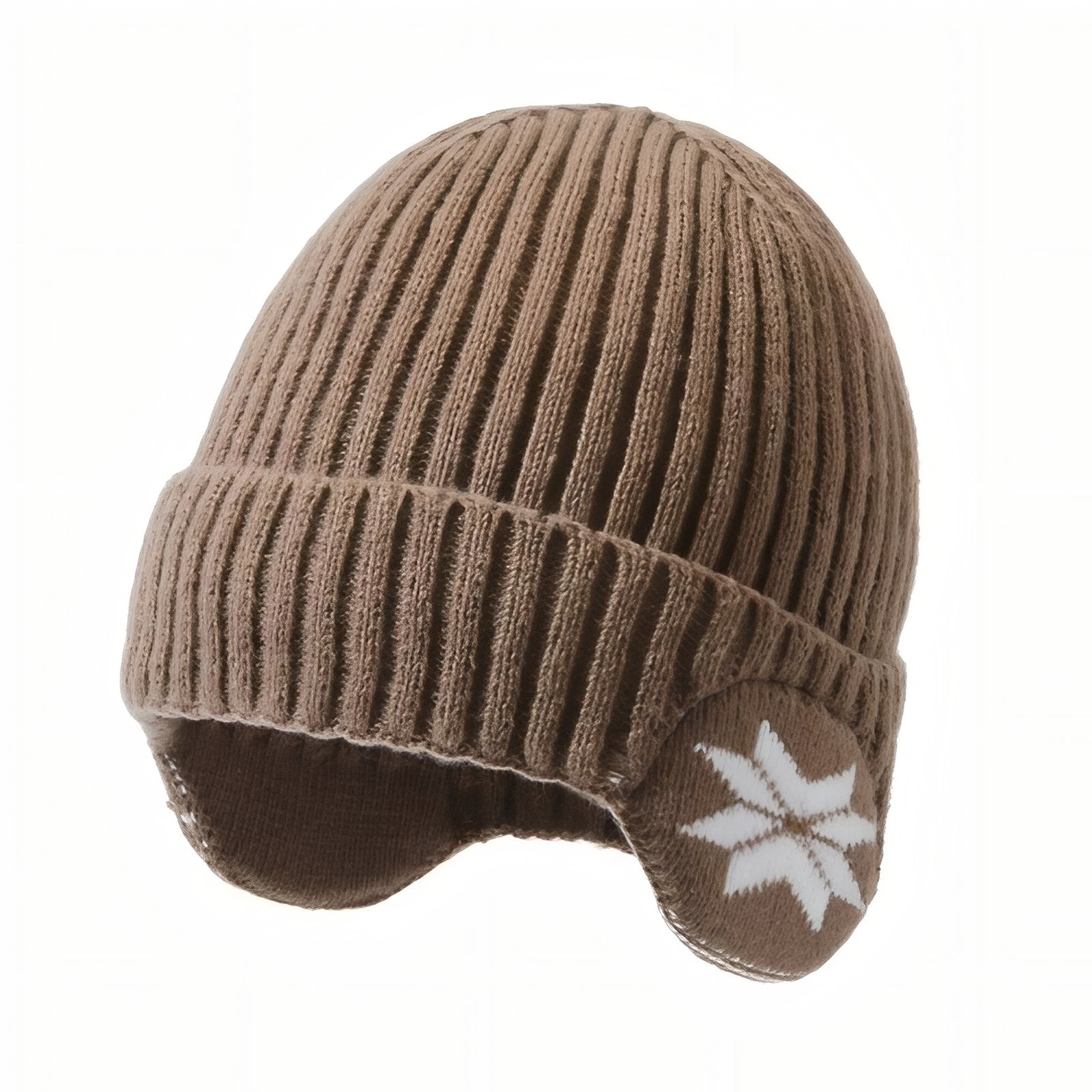Bonnet Cache Oreille Femme - Marron - 55-60cm