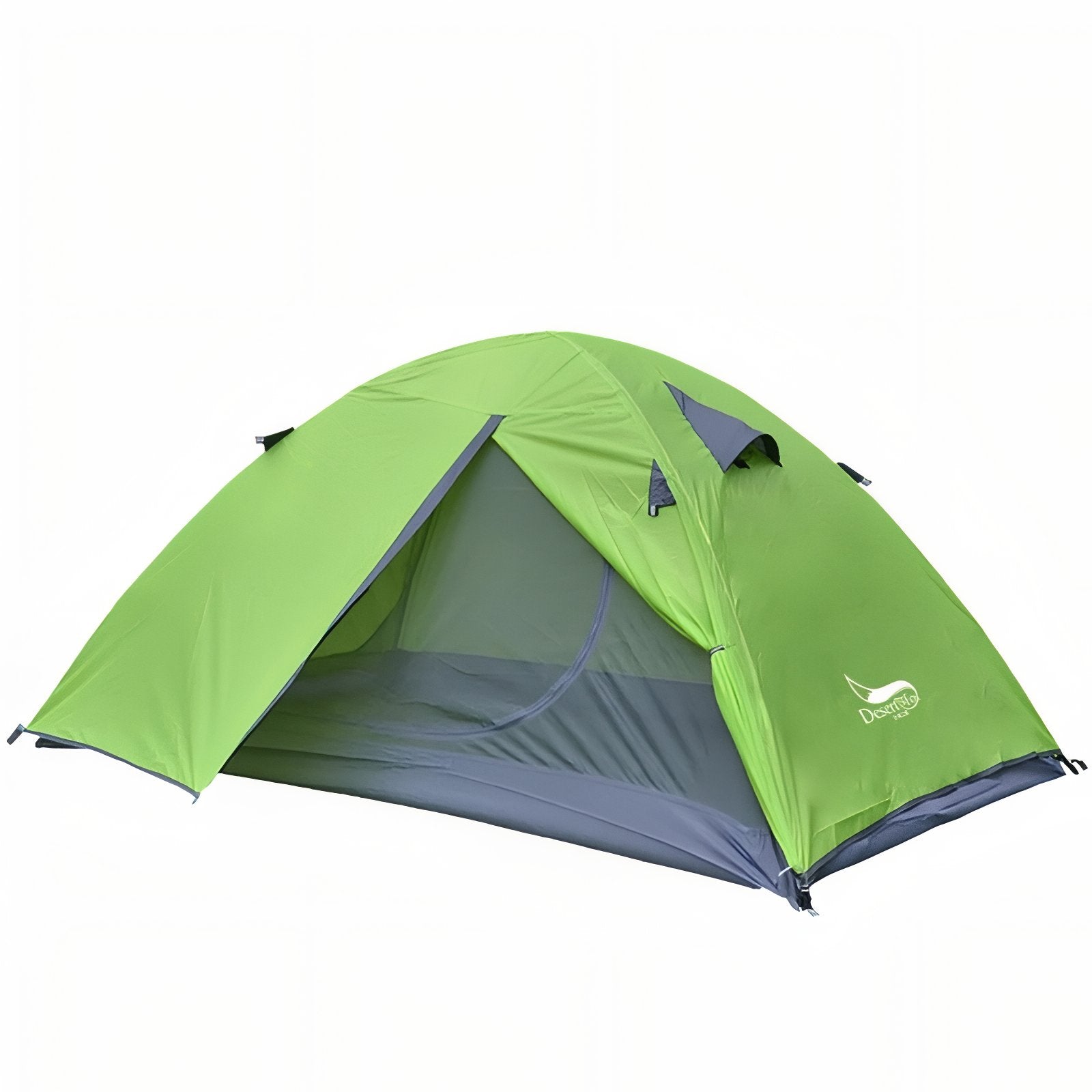 Tente Bivouac 2 Places Légère - Vert Lime et Gris Foncé