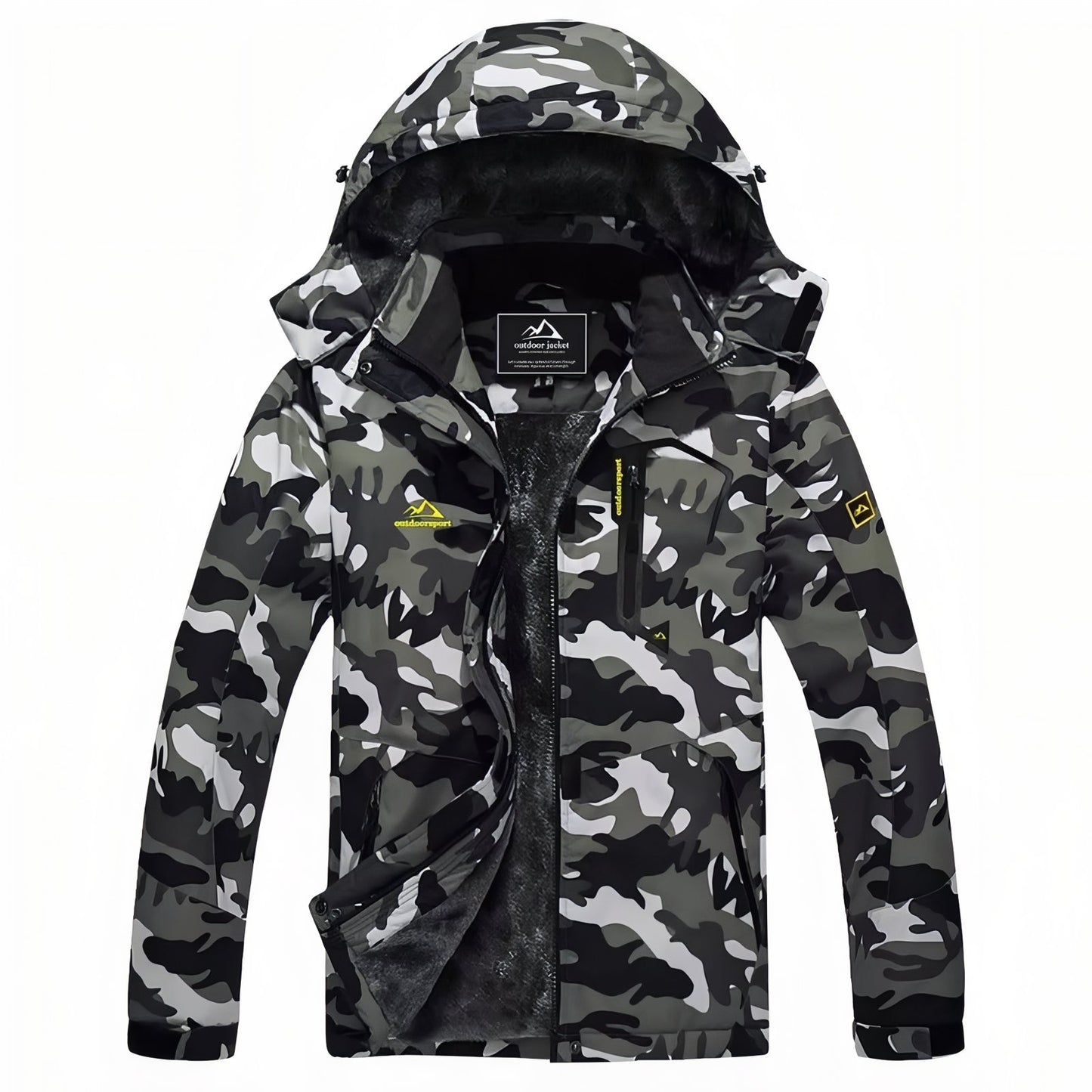 Veste Camouflage Randonnée veste ouverte - Vert Foncé - Bleu - Blanc - Noir