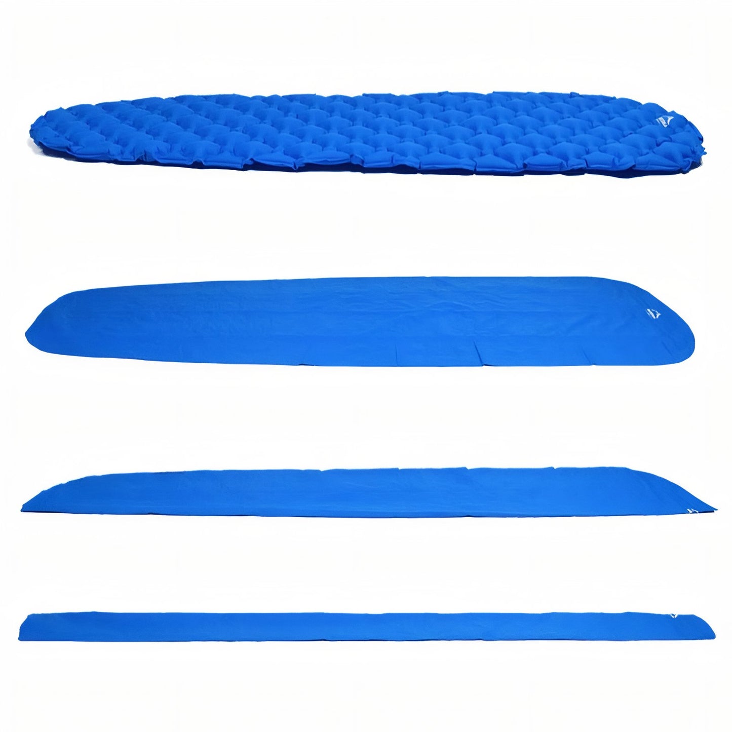 Matelas Gonflable 1 Personne Randonnée quatre angles différents - Bleu Ciel - Vert Foncé - Orange Fluo - Bleu Marine
