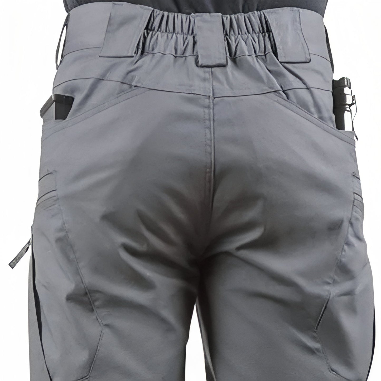 Short Cargo Randonnée Homme détail des poches - Noir Charbon - Gris Anthracite - Vert Olive - Beige Clair