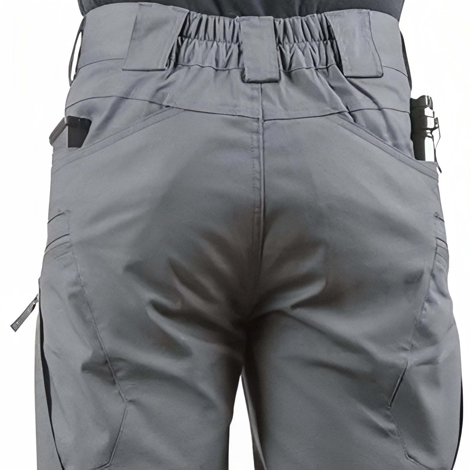 Short Cargo Randonnée Homme détail des poches - Noir Charbon - Gris Anthracite - Vert Olive - Beige Clair