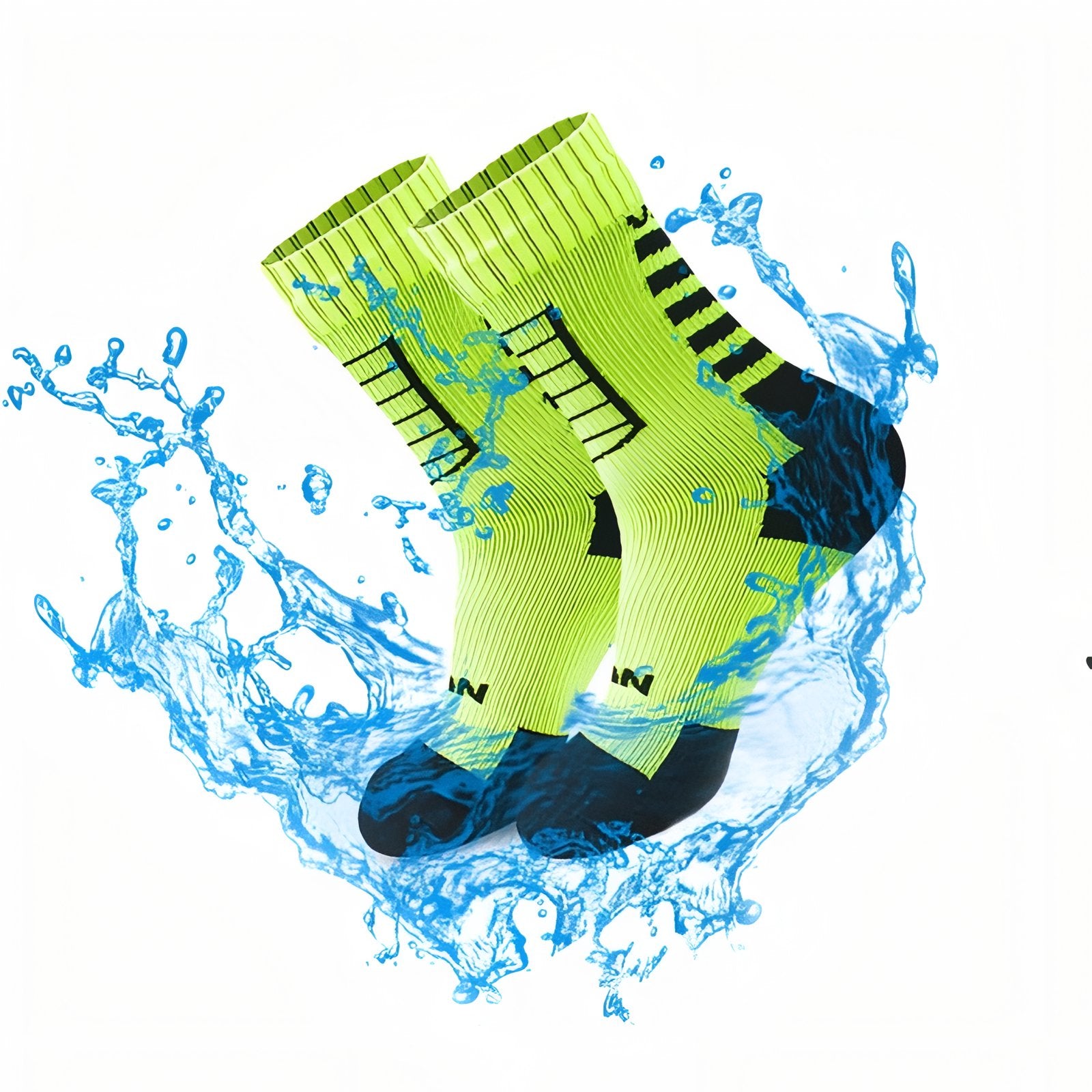 Chaussette Imperméable Randonnée splash d'eau - Jaune Fluo - Orange - Noir et Gris - Noir Profond - Noir et Bleu Ciel - Bordeaux et Noir