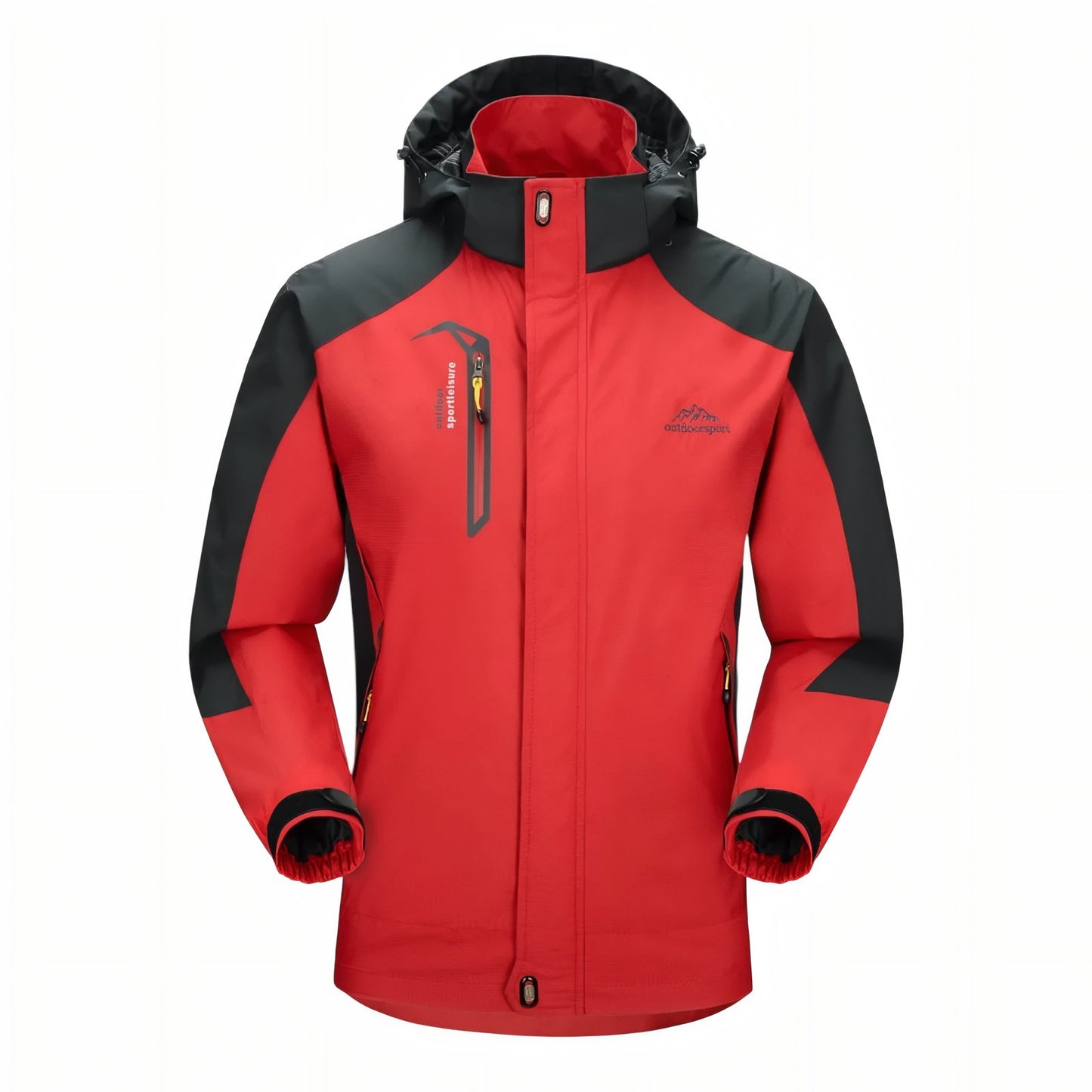 Veste Randonnée Imperméable Respirante Homme - Rouge et Noir