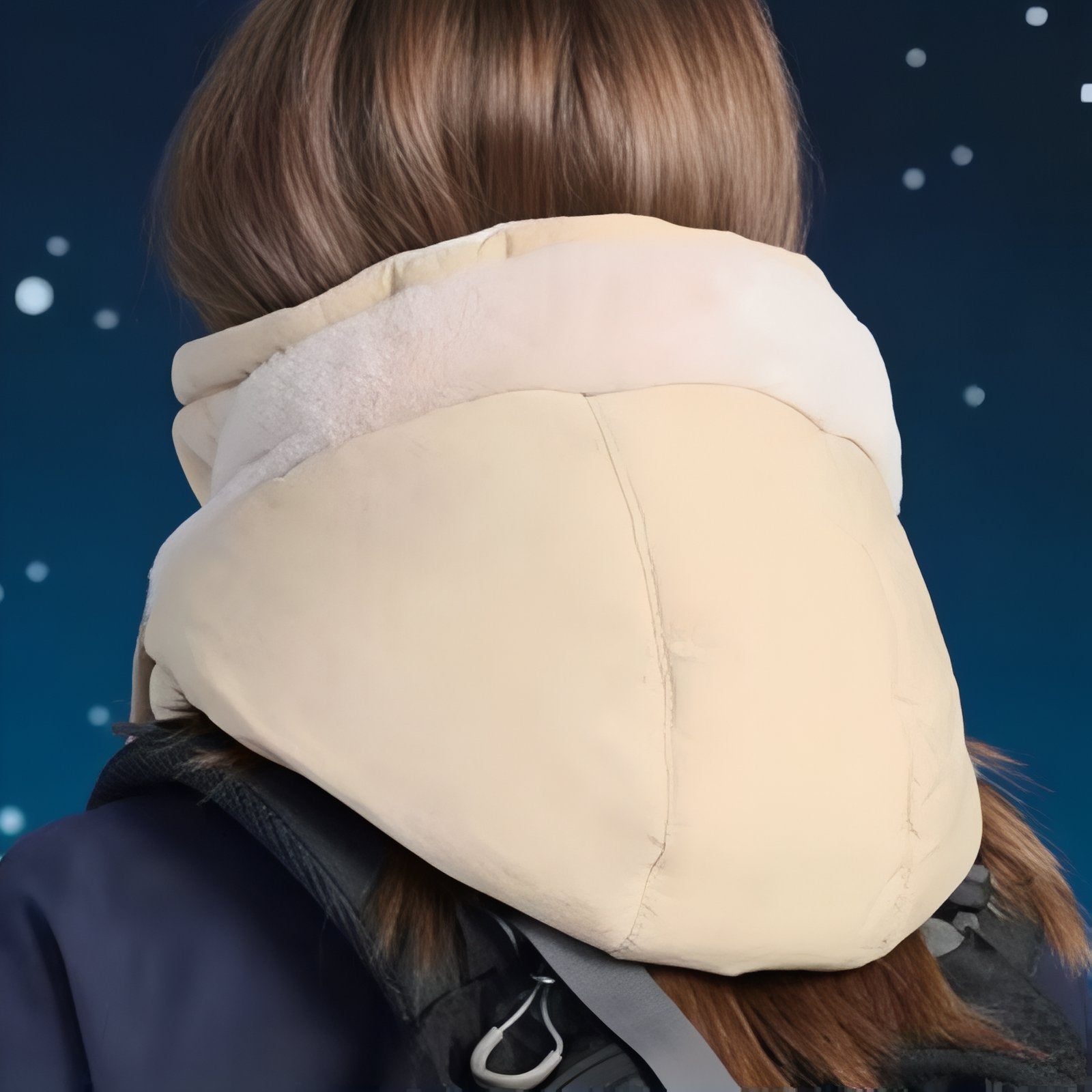 Cagoule Chaude Bataclava portée sur la tête - Gris Clair - Beige - Noir Ébène - Bleu Marine - Marron - Gris Foncé - Rose Pâle - Blanc