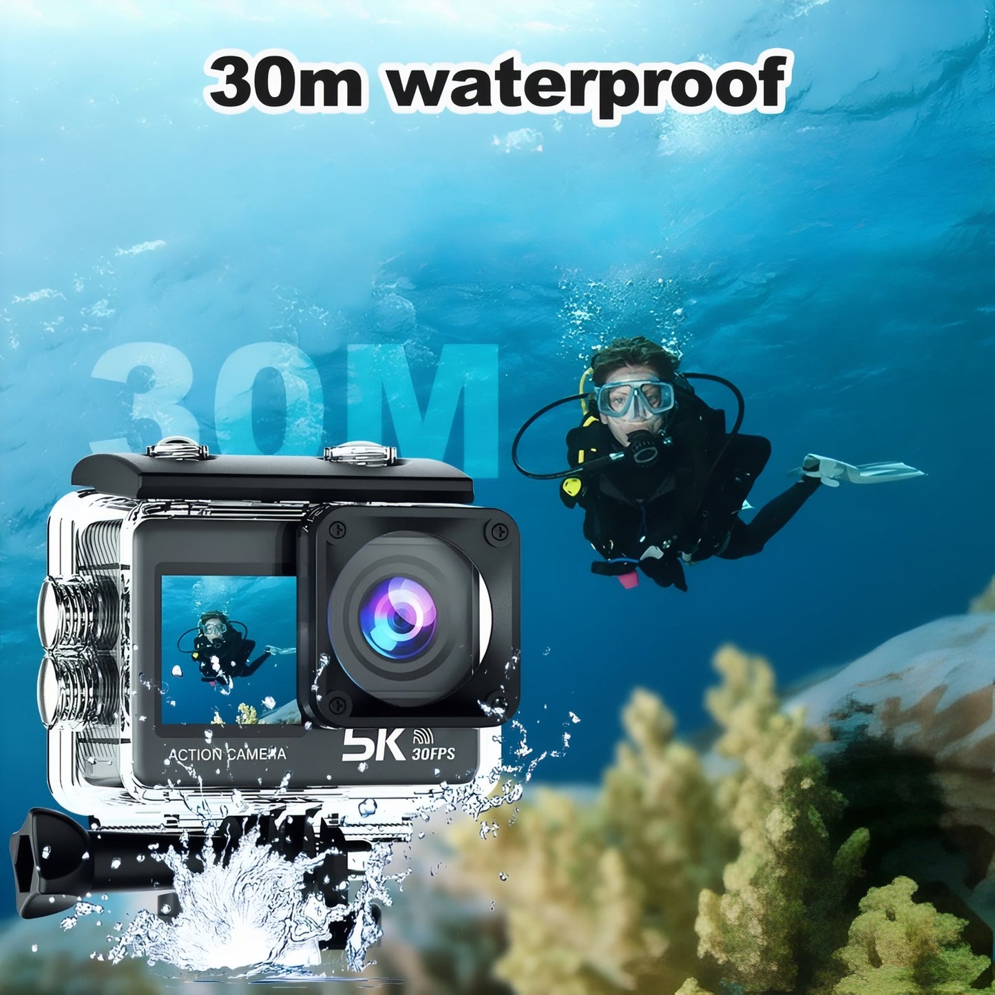 Caméra Pour Randonnée 5K scène sous-marine - Sans Microphone - Avec Microphone
