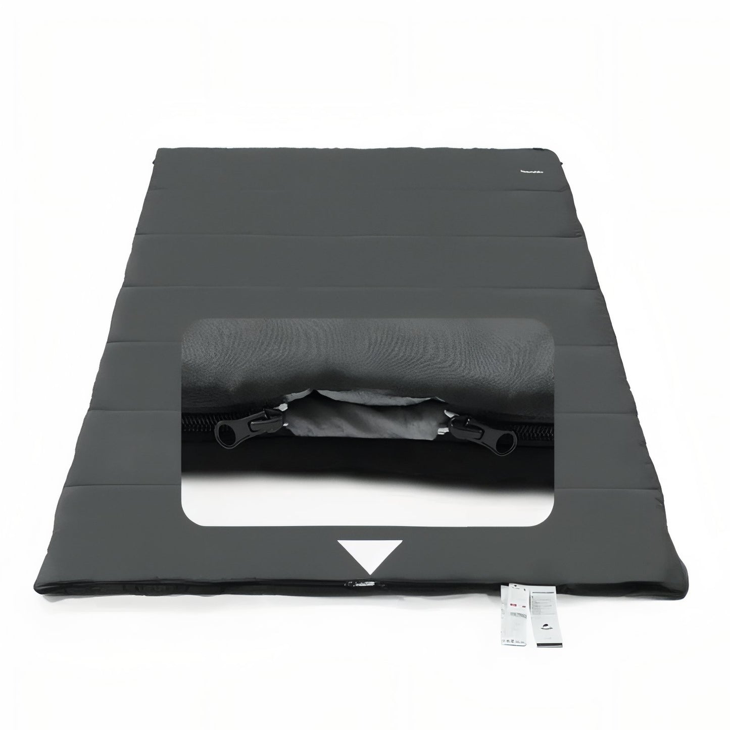 Sac De Couchage Été Léger & Compact gros plan fermeture zippée - Vert Olive - Bleu Foncé - Gris Foncé