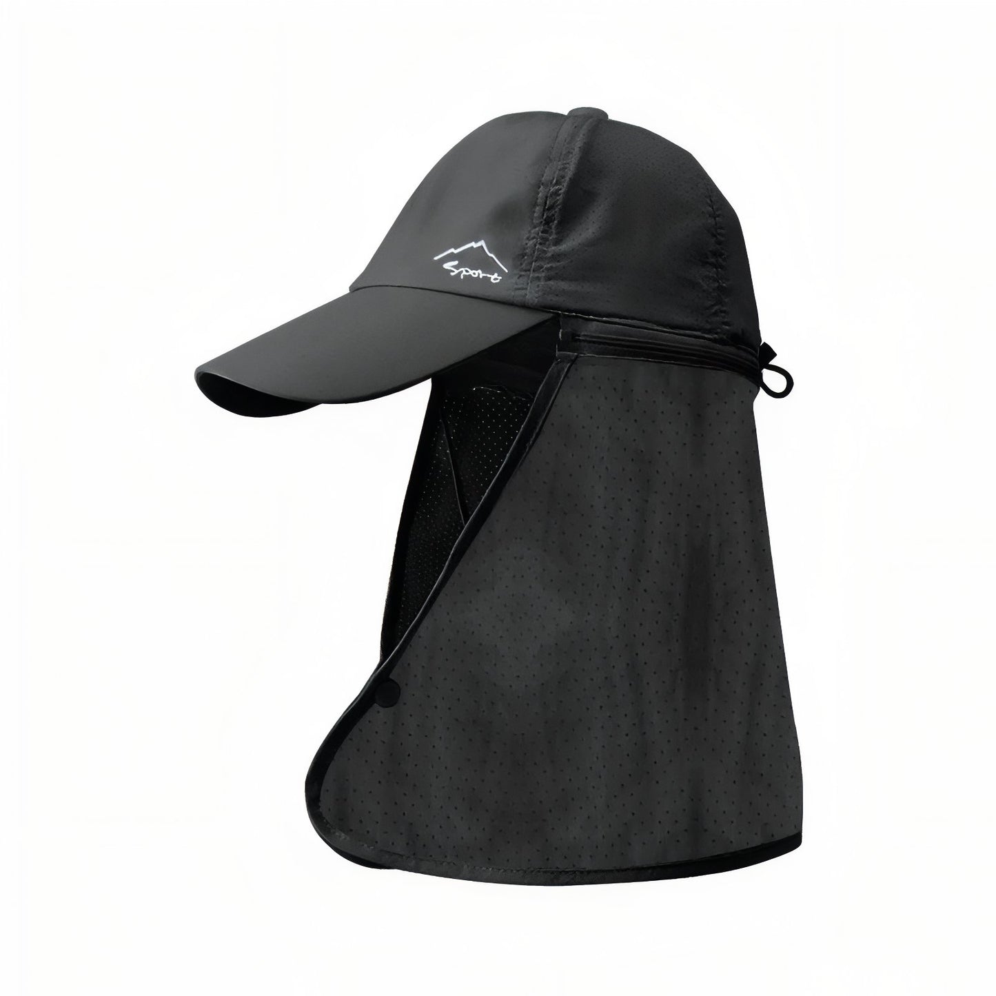Chapeau Randonnée Avec Protège Nuque - Noir Ébène - 56-60cm