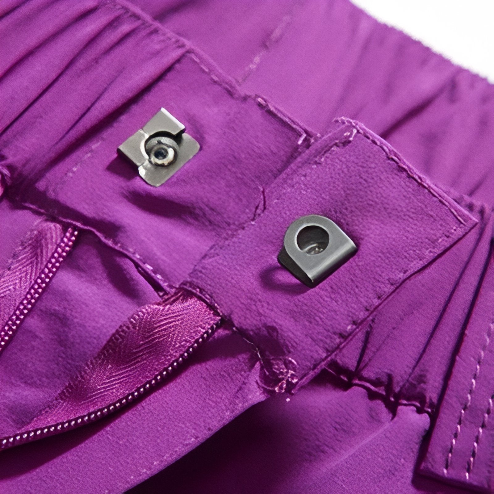 Pantalon Randonnée Été Femme gros plan fermeture zippée - Violet - Noir - Gris Foncé