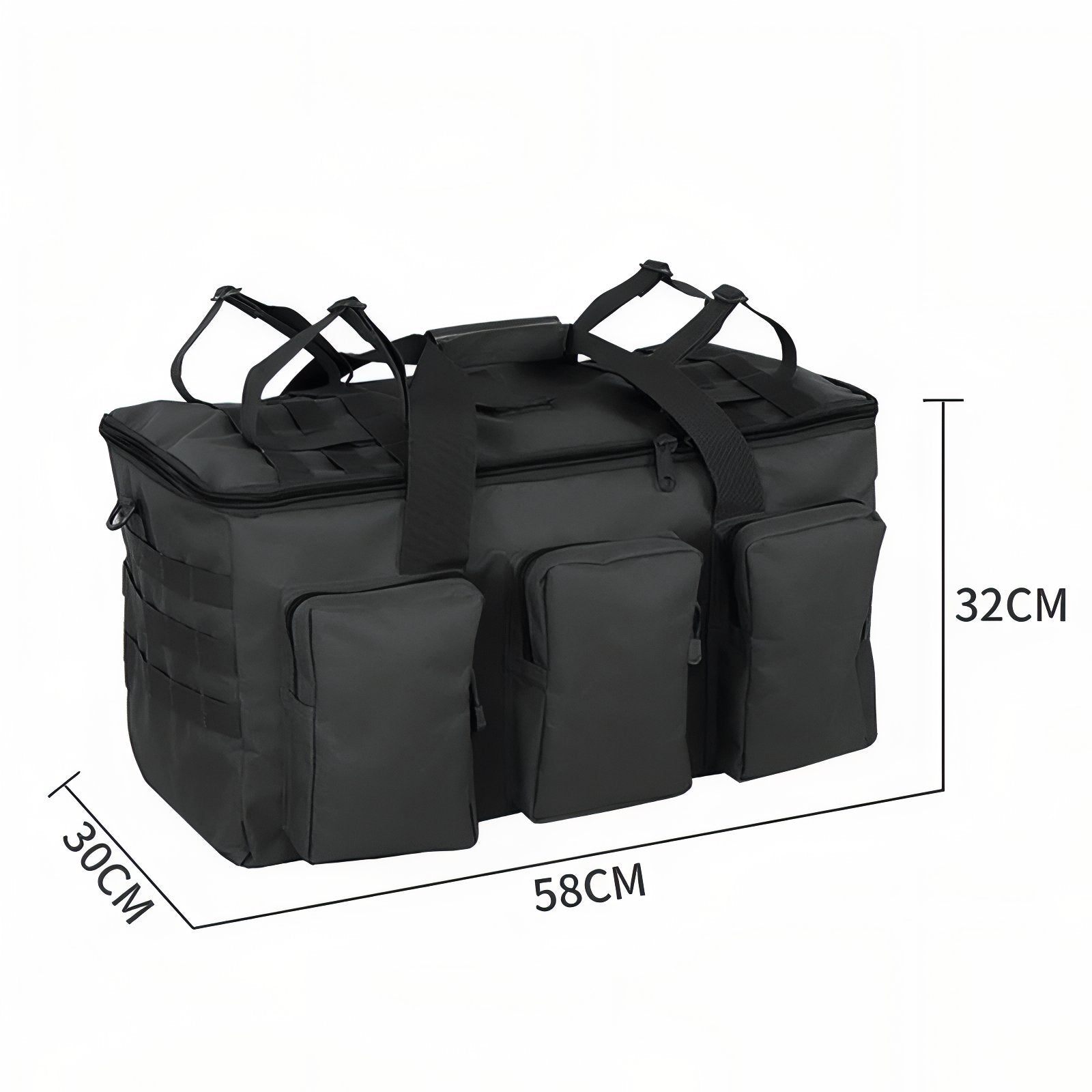 Sac De Transport Militaire 55L guide des dimensions - Camel - Vert Olive - Noir