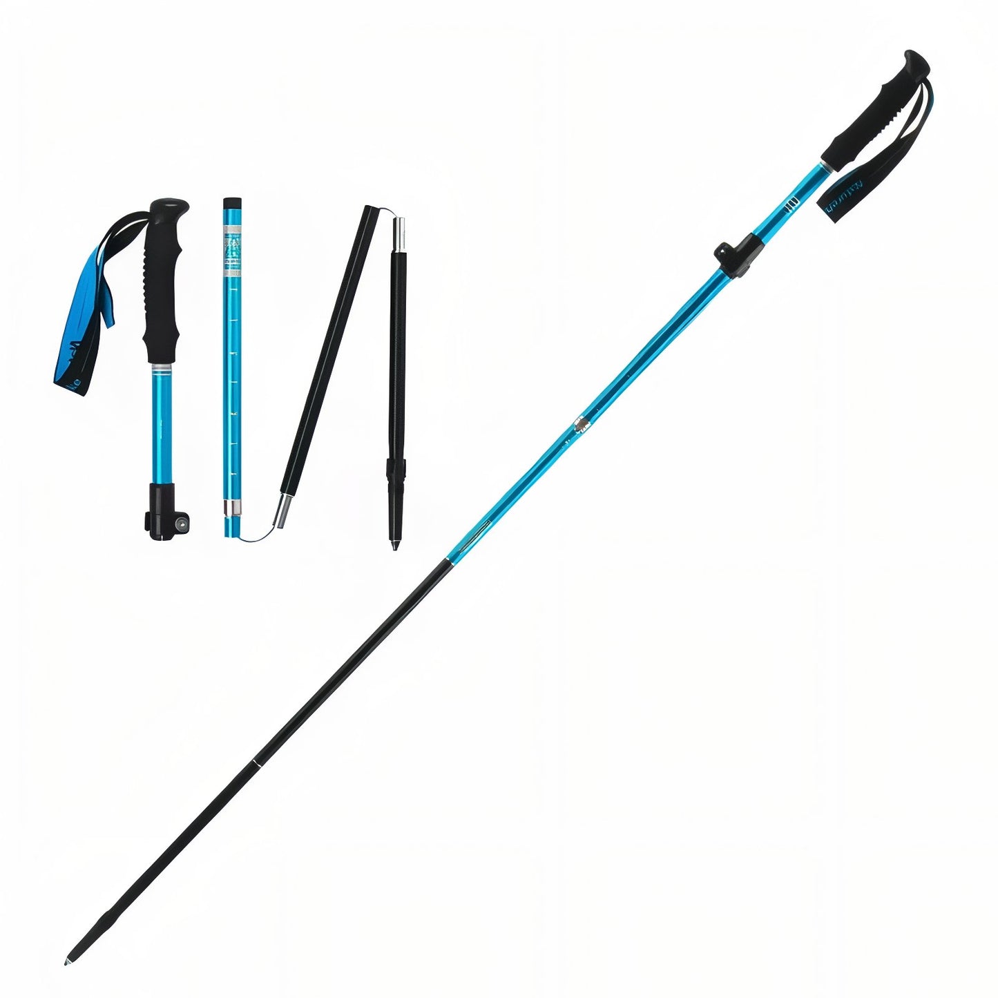 Bâtons de Randonnée Pliants - Bleu - 1 Bâton