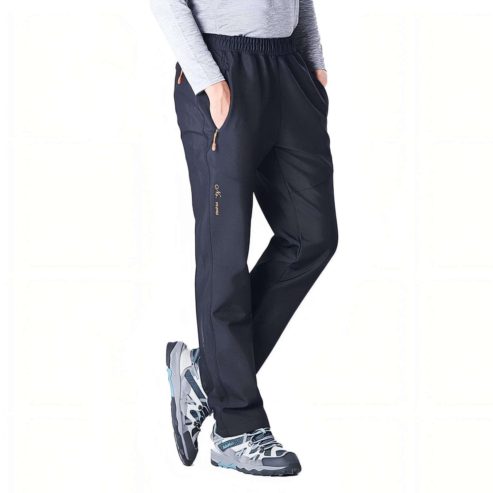 Pantalon Randonnée Taille Élastique - Homme - Noir