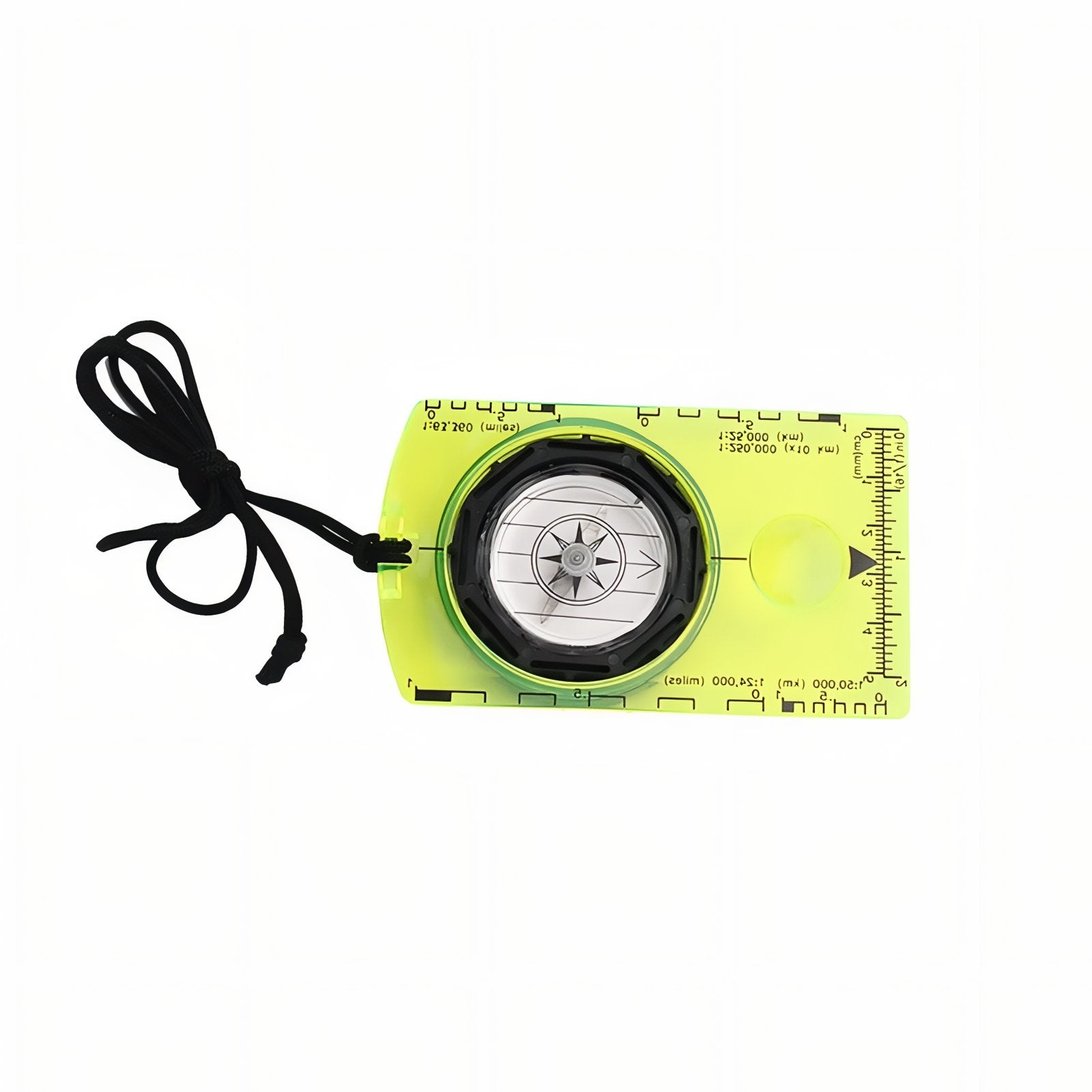 Boussole Course D'Orientation vue de dessus - Jaune Fluo