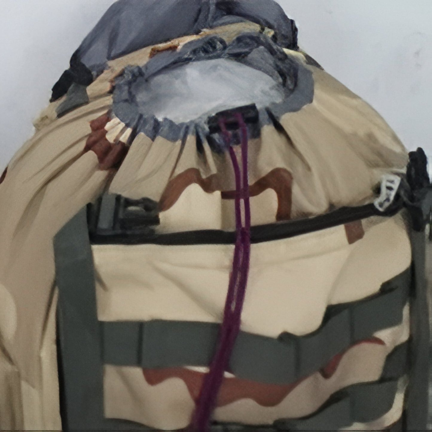 Sac Trek 130L gros plan partie supérieure - Kaki - Bleu Marine - Vert Camouflage - Vert Olive - Noir - Gris
