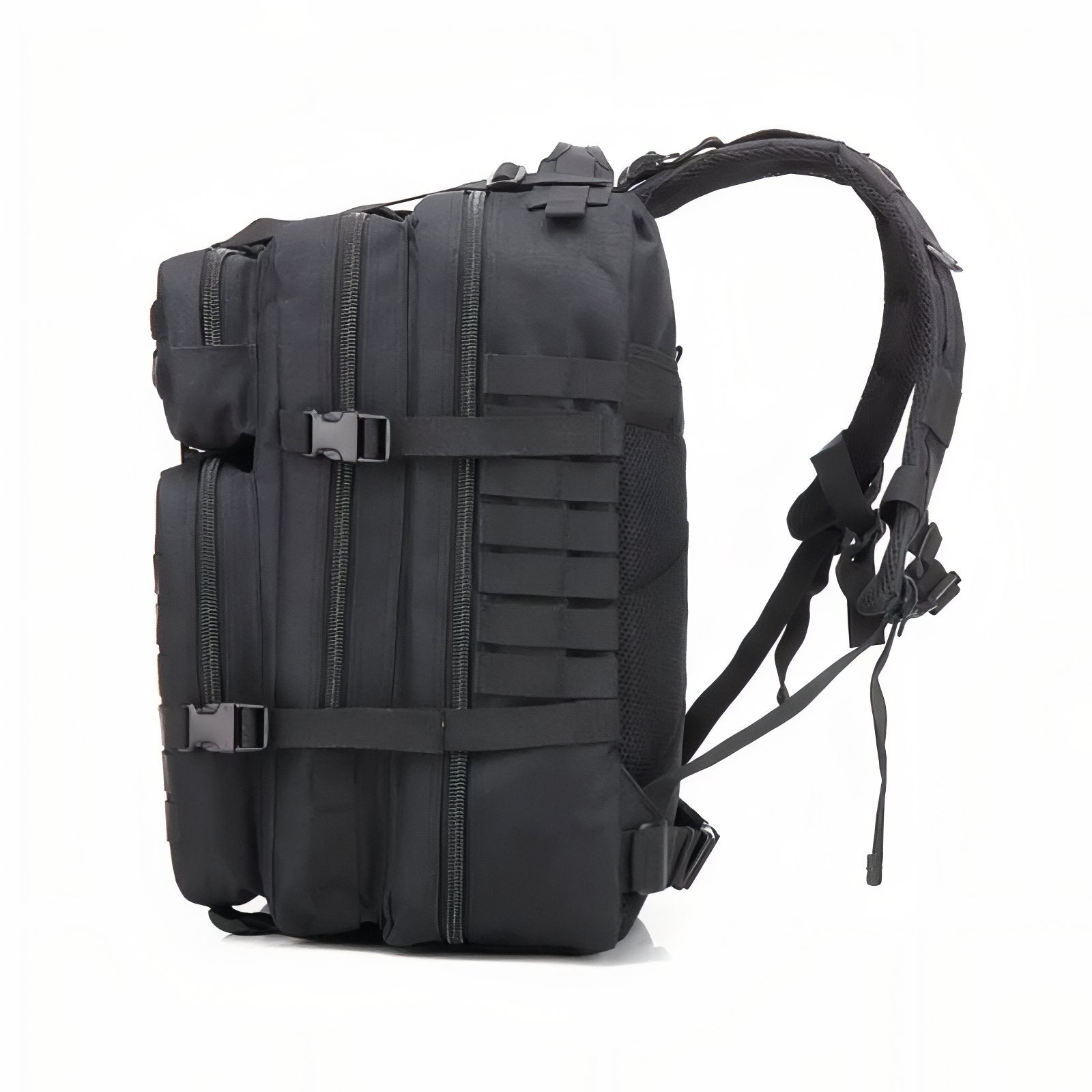 Sac à Dos Randonnée Militaire vue latérale - Noir