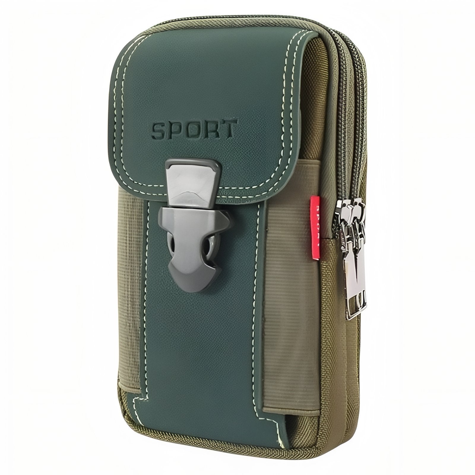 Sacoche Ceinture Randonnée - Vert Olive - Vertical