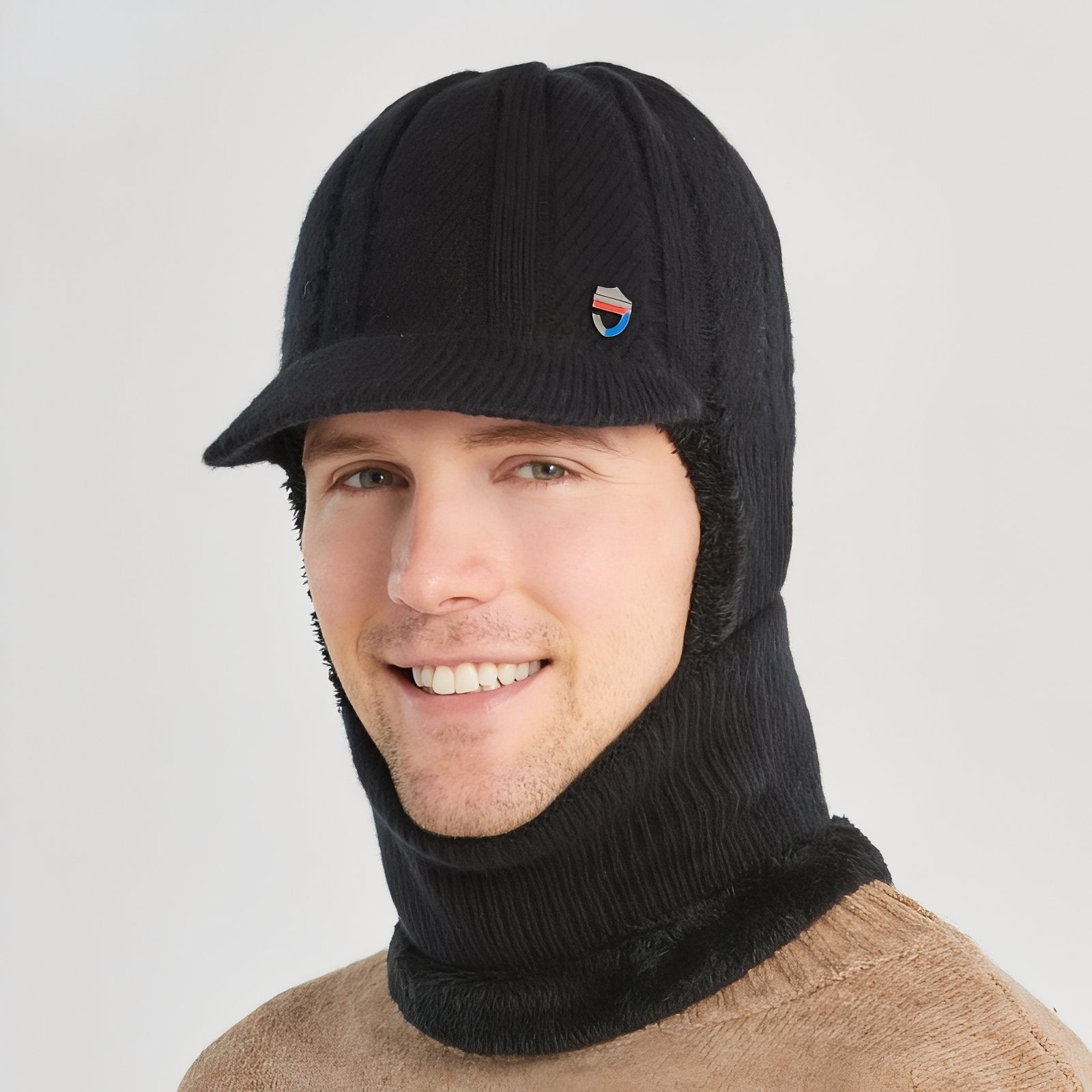 Cagoule 3 En 1 portée sur la tête - Gris Foncé - Beige - Bleu Marine - Noir - Gris Clair