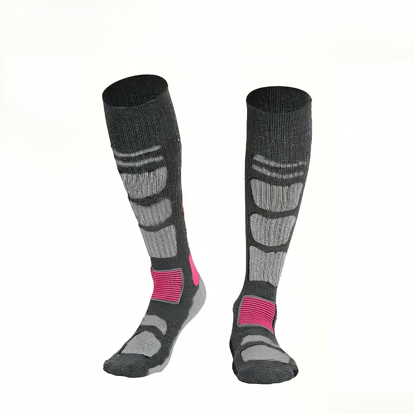 Chaussettes Randonnée Mérinos - Gris et Rose - Taille Unique