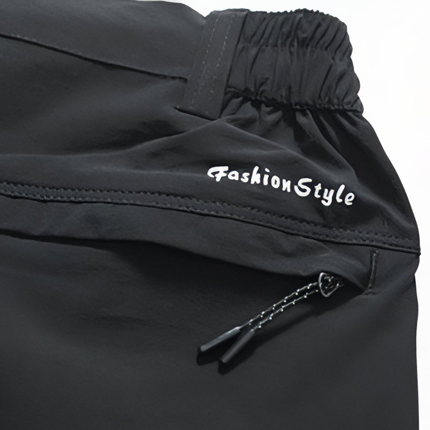 Pantalon de Randonnée Avec Ceinture Élastique Homme gros plan fermeture zippée - Gris Foncé - Noir