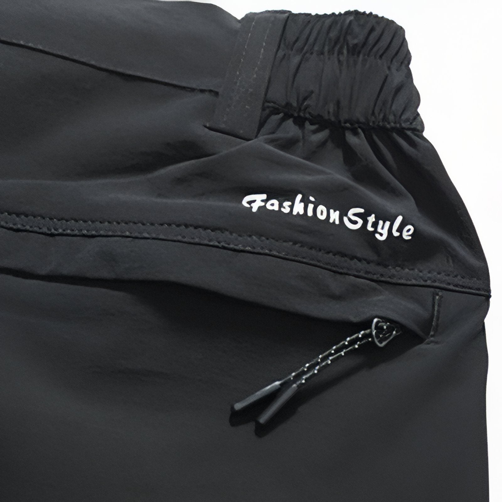 Pantalon de Randonnée Avec Ceinture Élastique Homme gros plan fermeture zippée - Gris Foncé - Noir