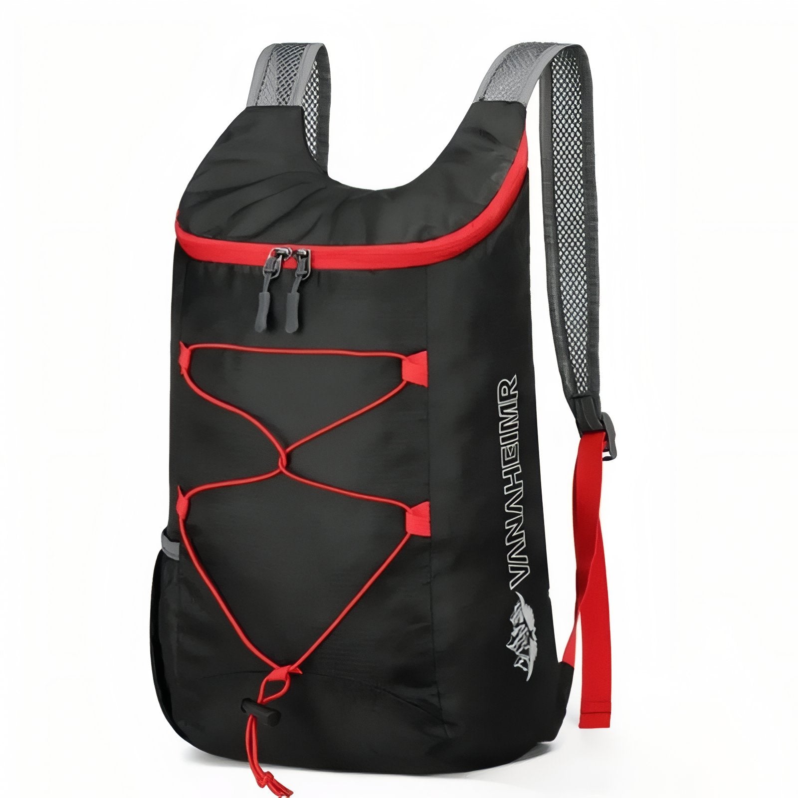 Sac à Dos Pliable Randonnée 20L - Noir et Rouge