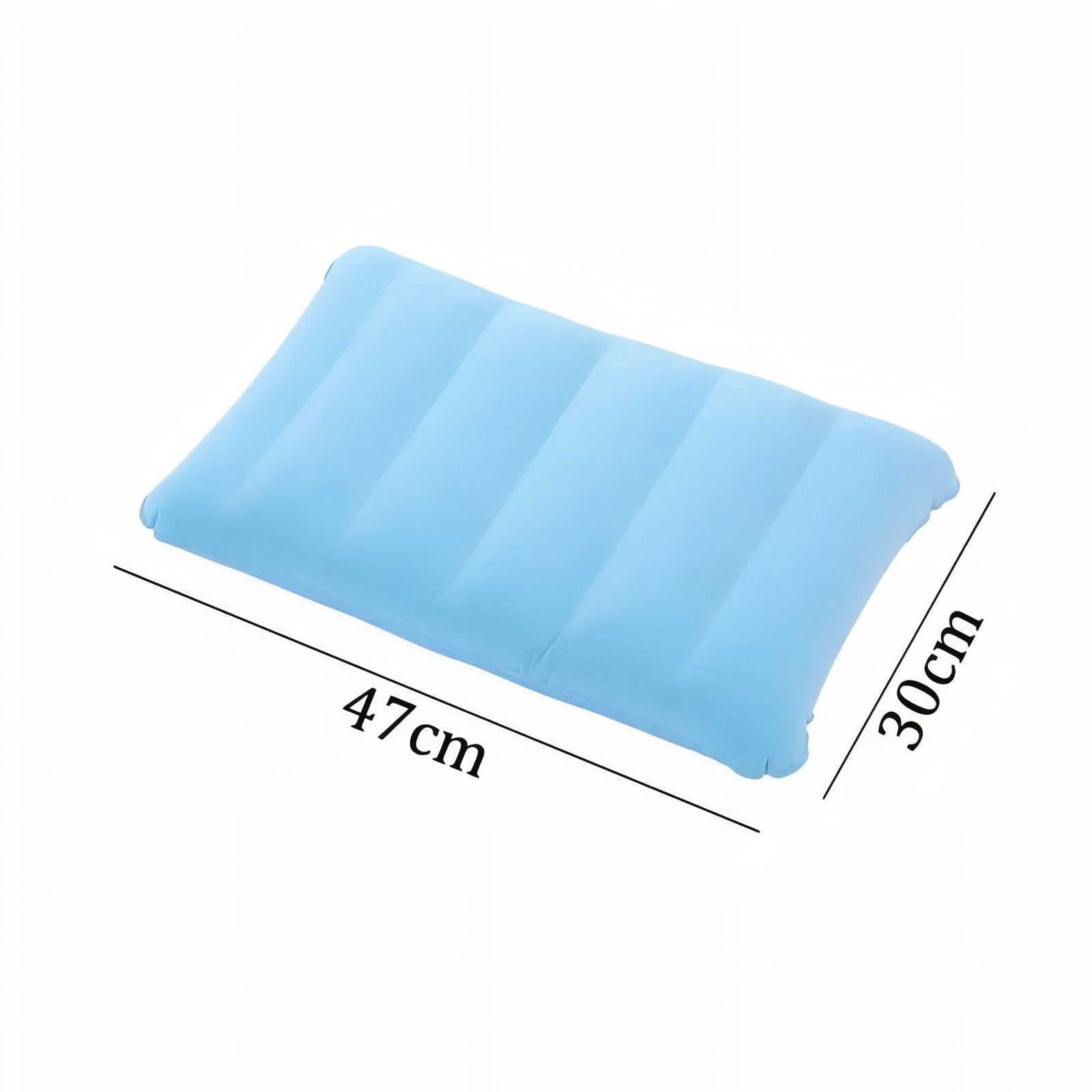 Oreiller Gonflable Randonnée 47x30CM guide des dimensions - Bleu Marine - Gris - Vert - Violet - Bleu
