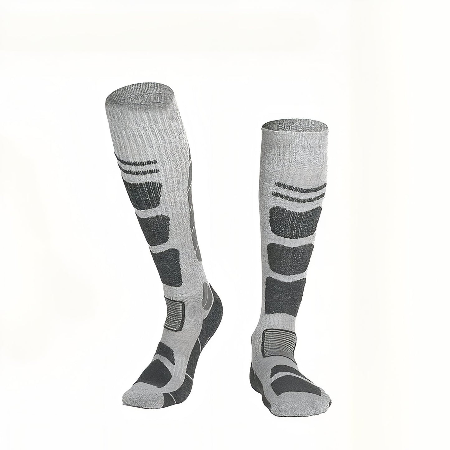 Chaussettes Randonnée Mérinos - Gris Clair et Noir - Taille Unique