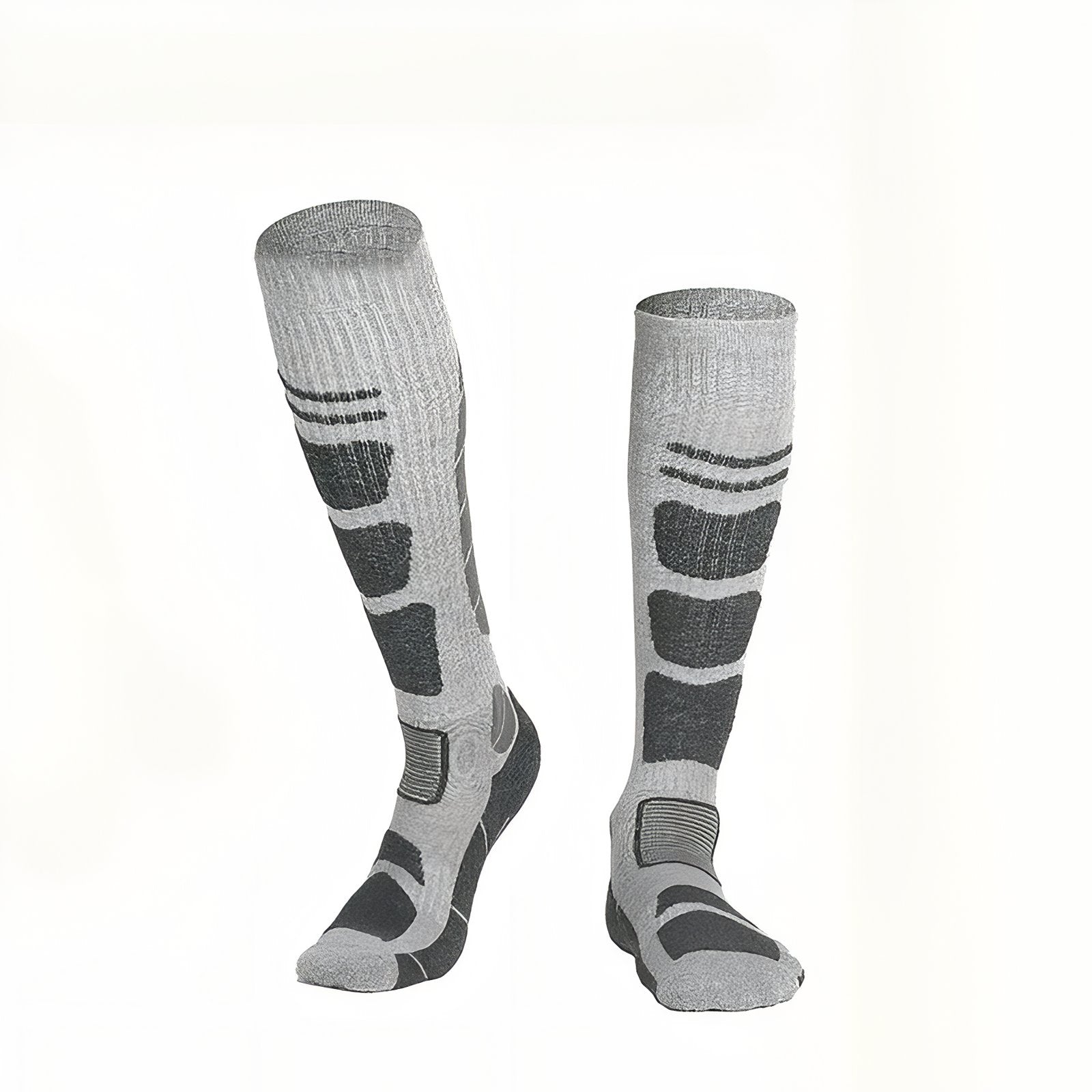Chaussettes Randonnée Mérinos - Gris Clair et Noir - Taille Unique