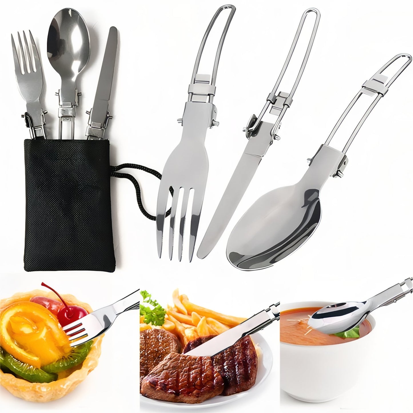 Popote Randonnée 1 Personne mise en situation avec aliments - Ensemble Popotes et Couverts