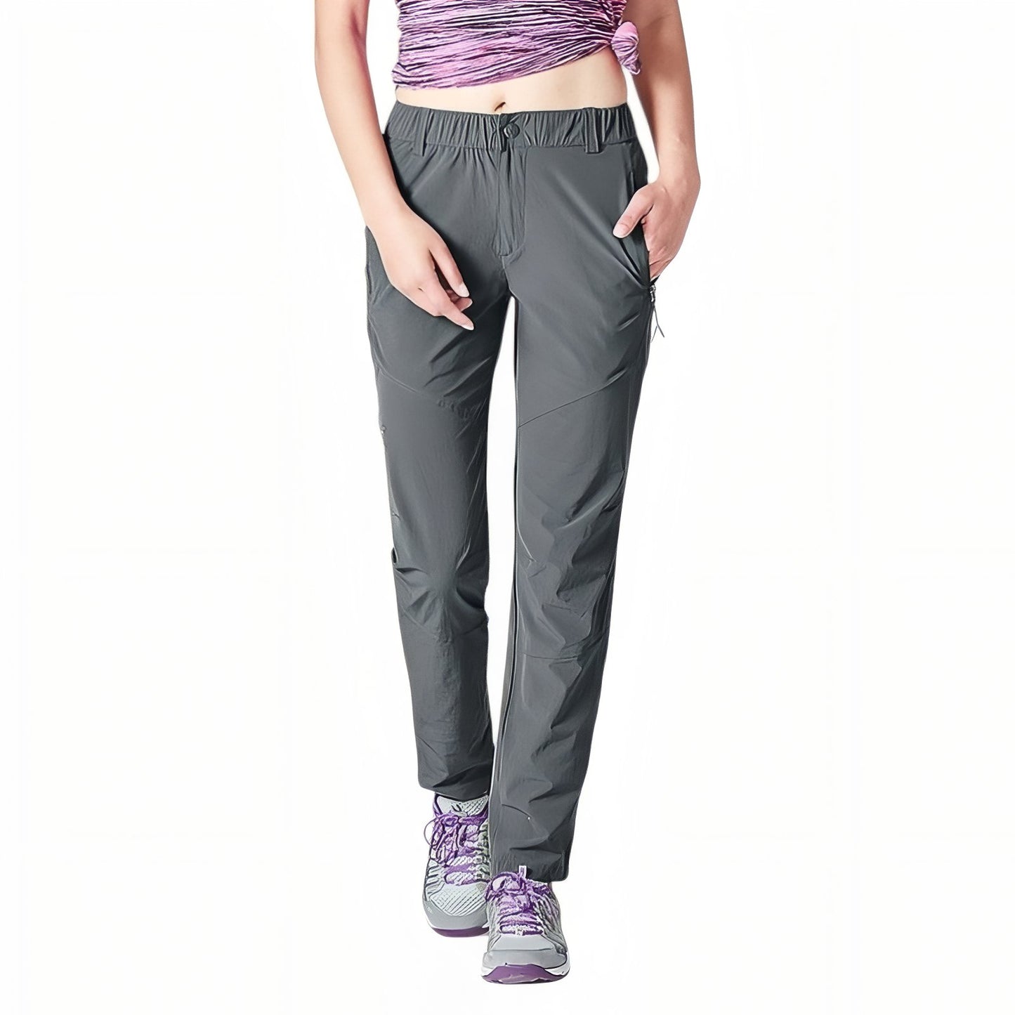 Pantalon Randonnée Été Femme - Gris Foncé