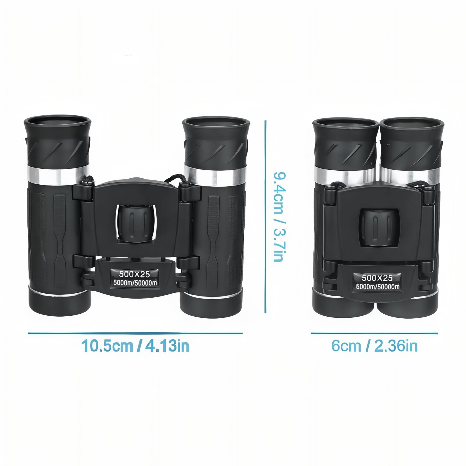 Jumelles Compactes Randonnée guide des dimensions - Noir