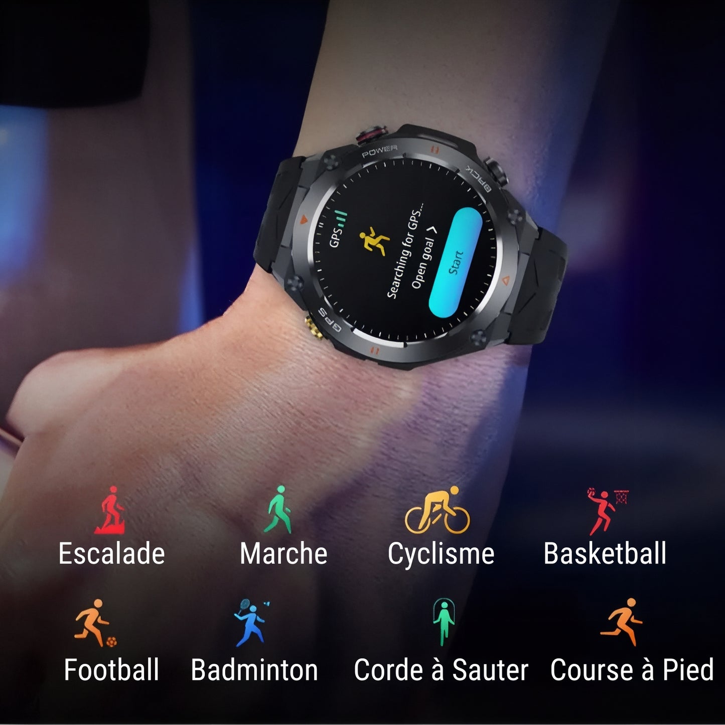 Montre GPS Pour Randonnée Pédestre portée au poignet - Noir - Camouflage
